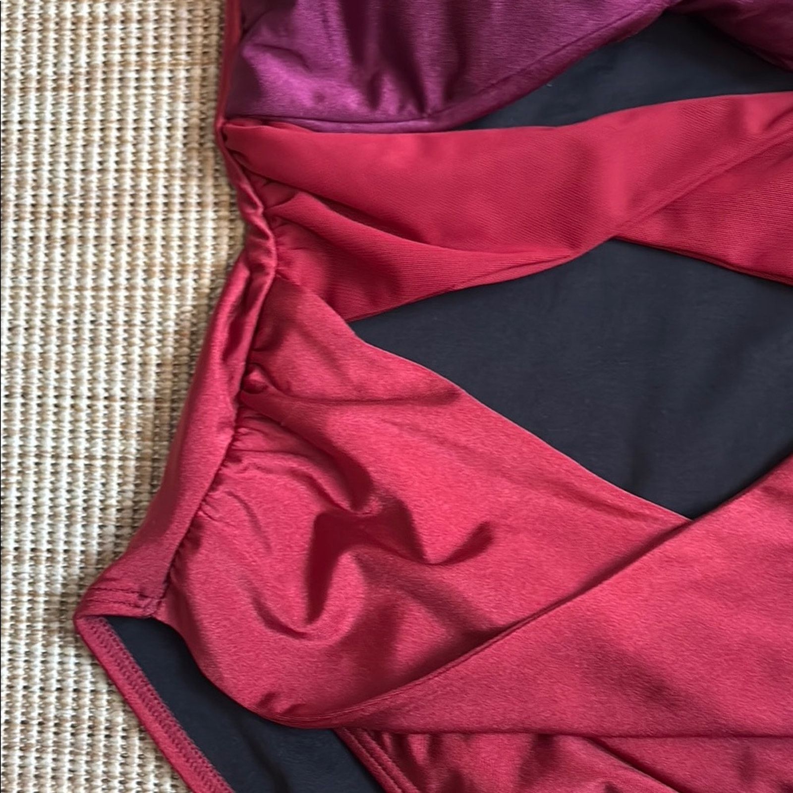 REVOLVE REVOLVE Red and Black One Piece Swimsuit Structured Bust 16 Size ONE SIZE - 8 Thumbnail