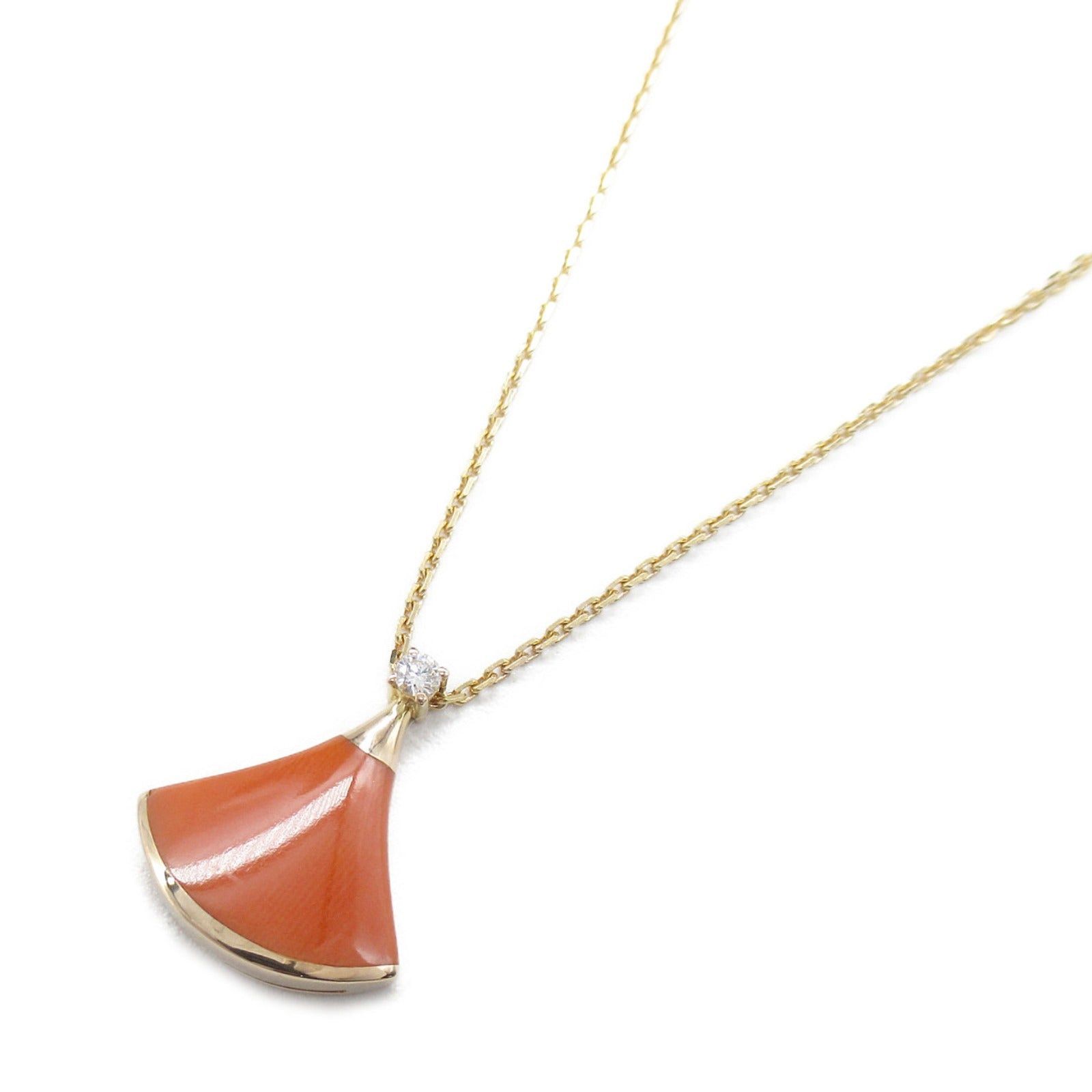 Bvlgari Bvlgari Diva Dream Coral/1P Diamond Necklace K18 (Yellow Gold) Coral Orange Size ONE SIZE - 1 Thumbnail