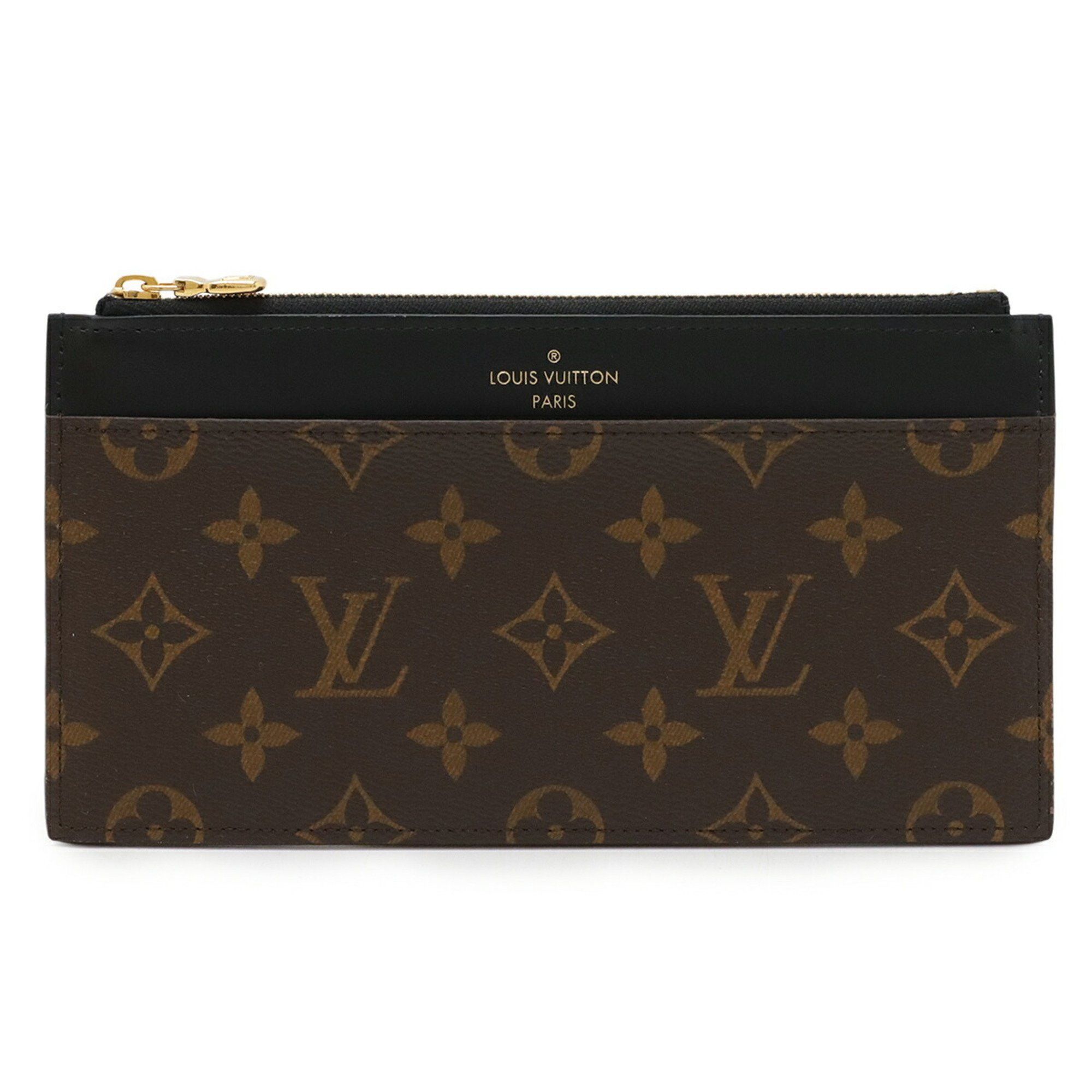Louis Vuitton Monogram Purse Long Wallet Billfold Coin Case Bag-In-Bag Clutch Bag Leather M80348 in Black, Women's
