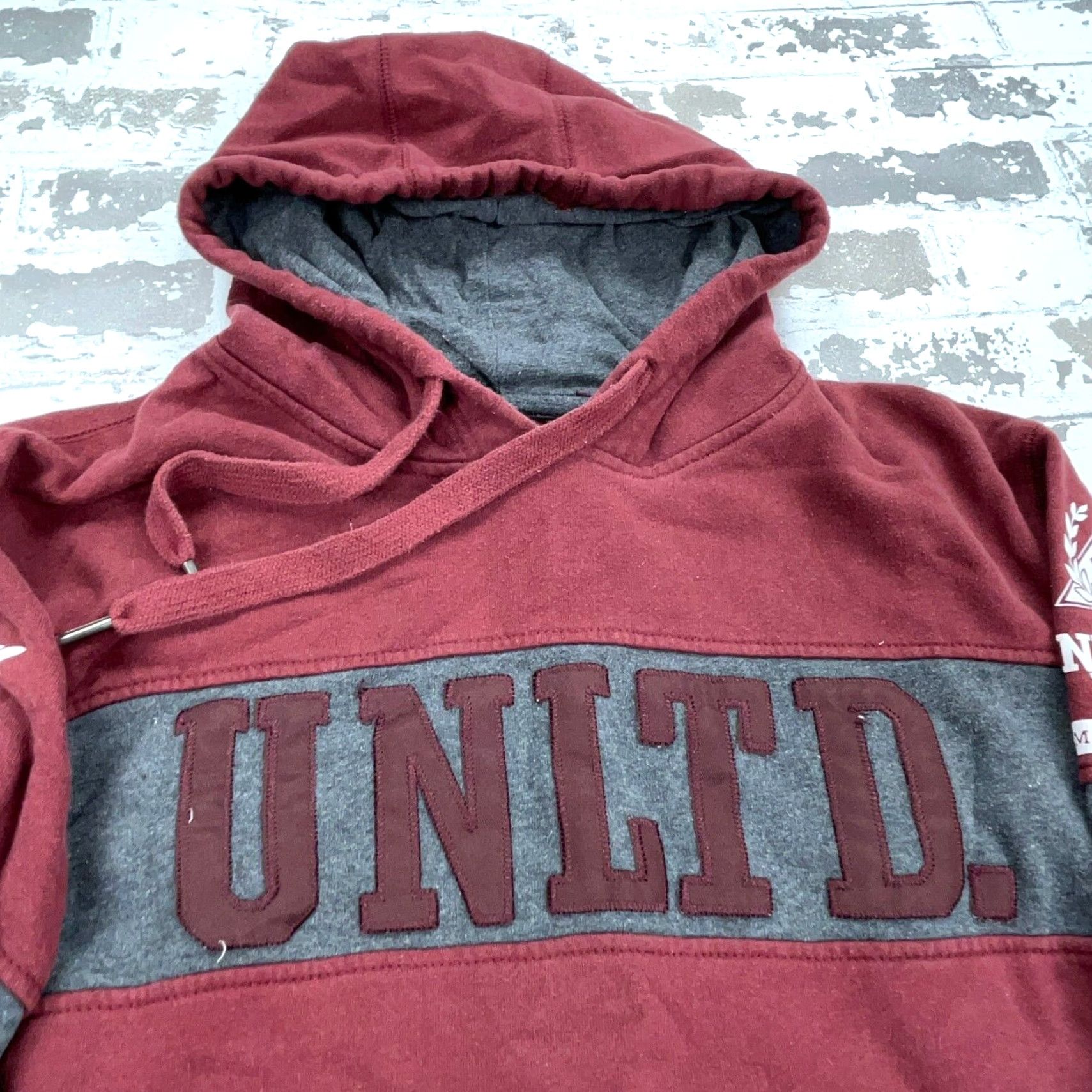Vintage VINTAGE Ecko Unltd Hoodie Men Large Maroon Sweatshirt Sweater Y2K Hip Hop 2000s Size US L / EU 52-54 / 3 - 3 Thumbnail