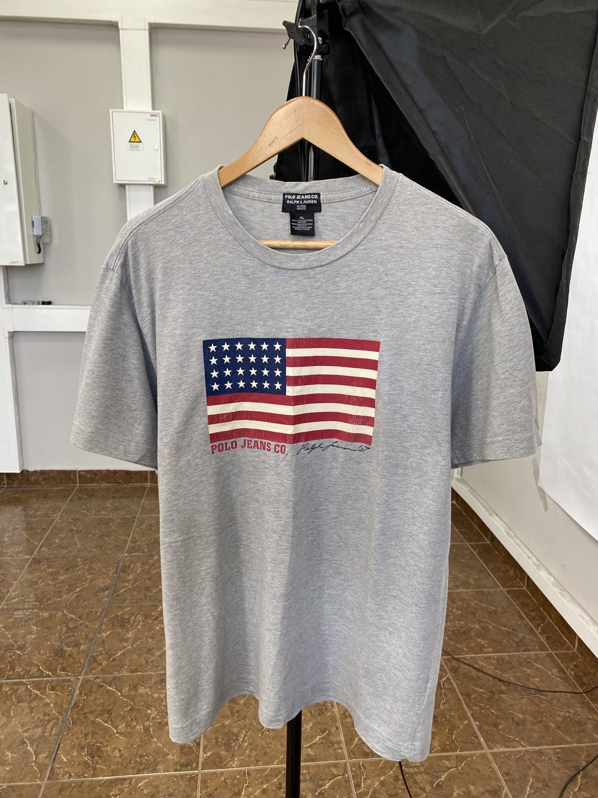 🇺🇸 Vintage 90s Ralph Lauren USA Flag Polo Sport T-Shirt Retro