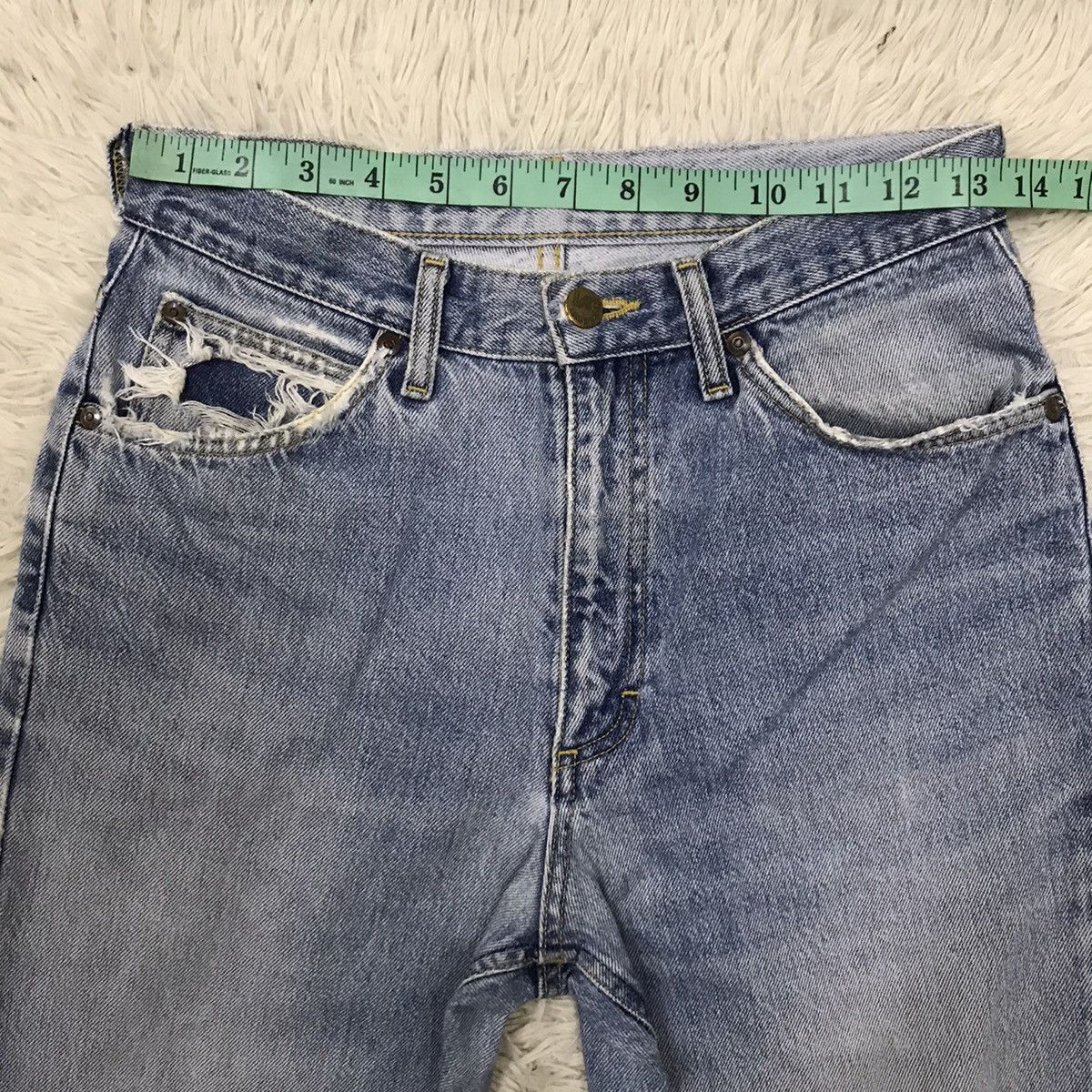 Lee Vintage Lee Straight Cut Distressed DenimJeans Size US 27 - 18 Thumbnail