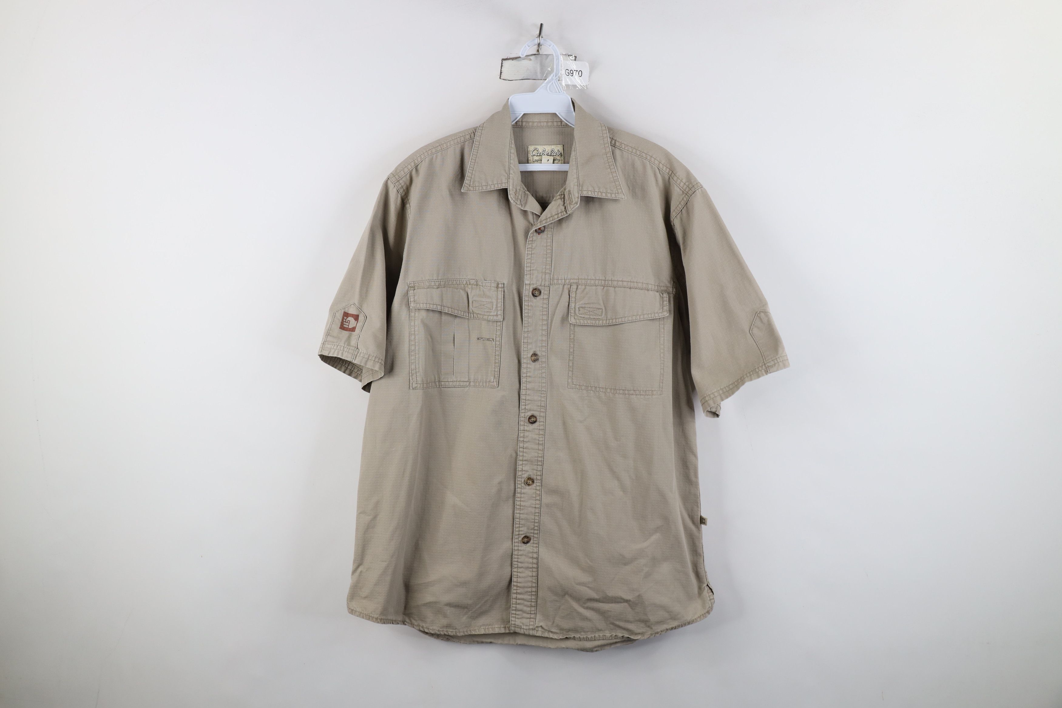 Cabelas Vintage Cabelas Ripstop Safari Bush Button Shirt Beige Size US M / EU 48-50 / 2 - 1 Thumbnail