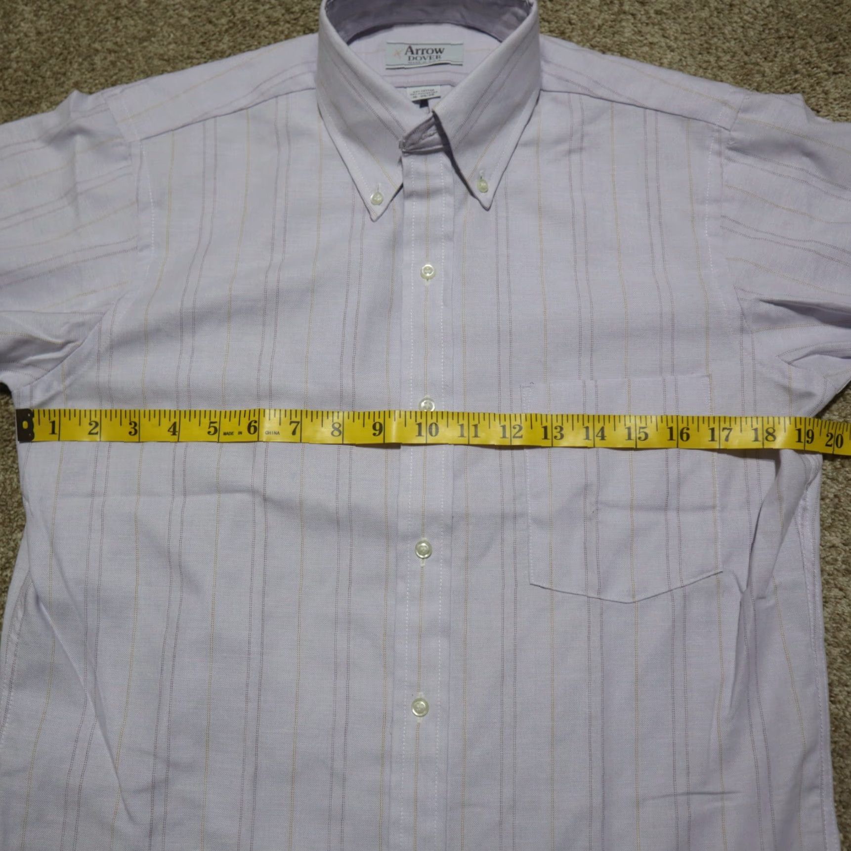 Arrow Arrow Shirt Men's Size 15 34 / 35 Gray Long Sleeve Button-Down Knit Plaid/Stripe Shirt Size US M / EU 48-50 / 2 - 4 Thumbnail