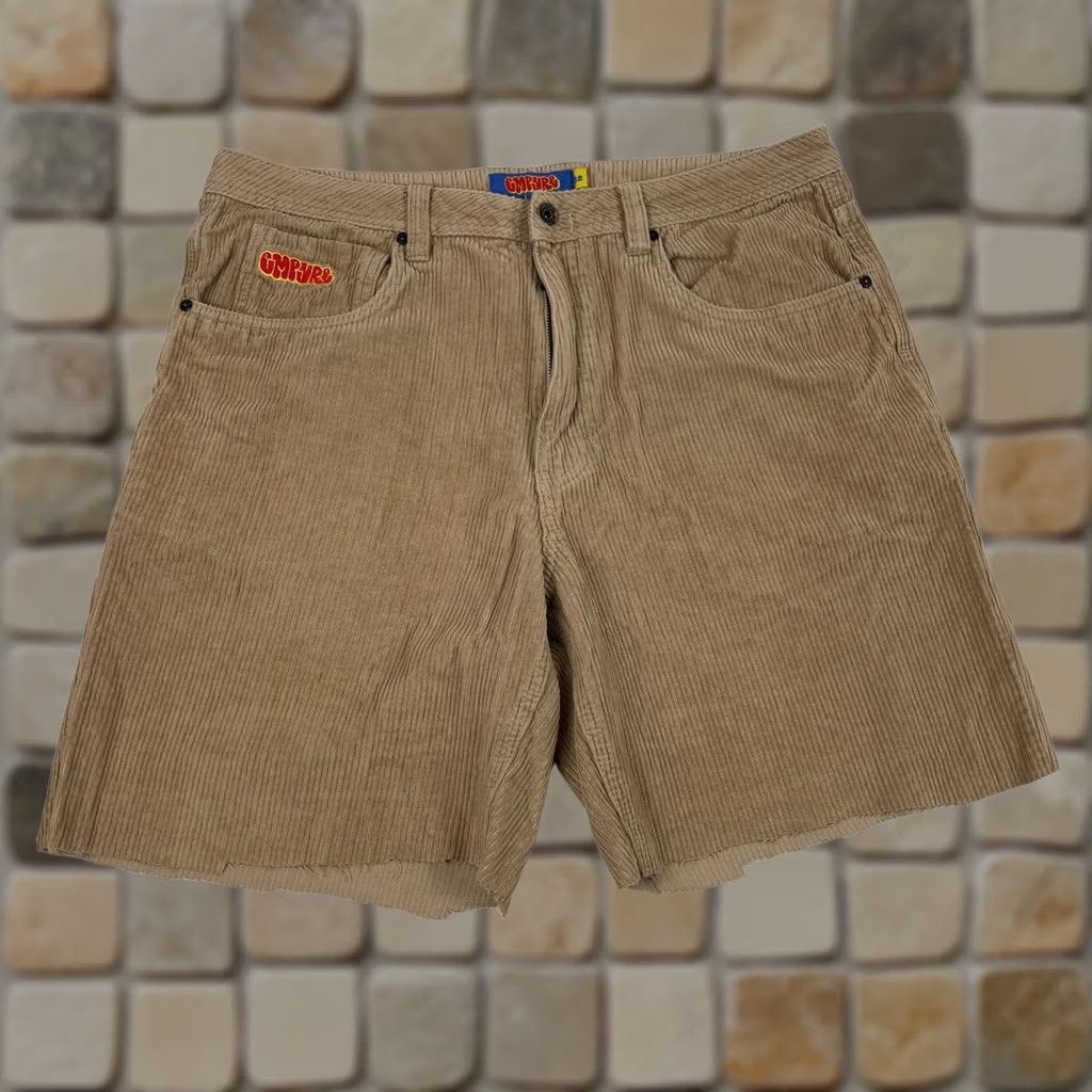 Empyre Empyre Shorts Mens 32 x 8 Beige Corduroy Chino Workwear Streetwear Casual Tan Beige 5-Pocket Design Regular Inseam 8in Mens Size US 32 / EU 48 - 1 Thumbnail