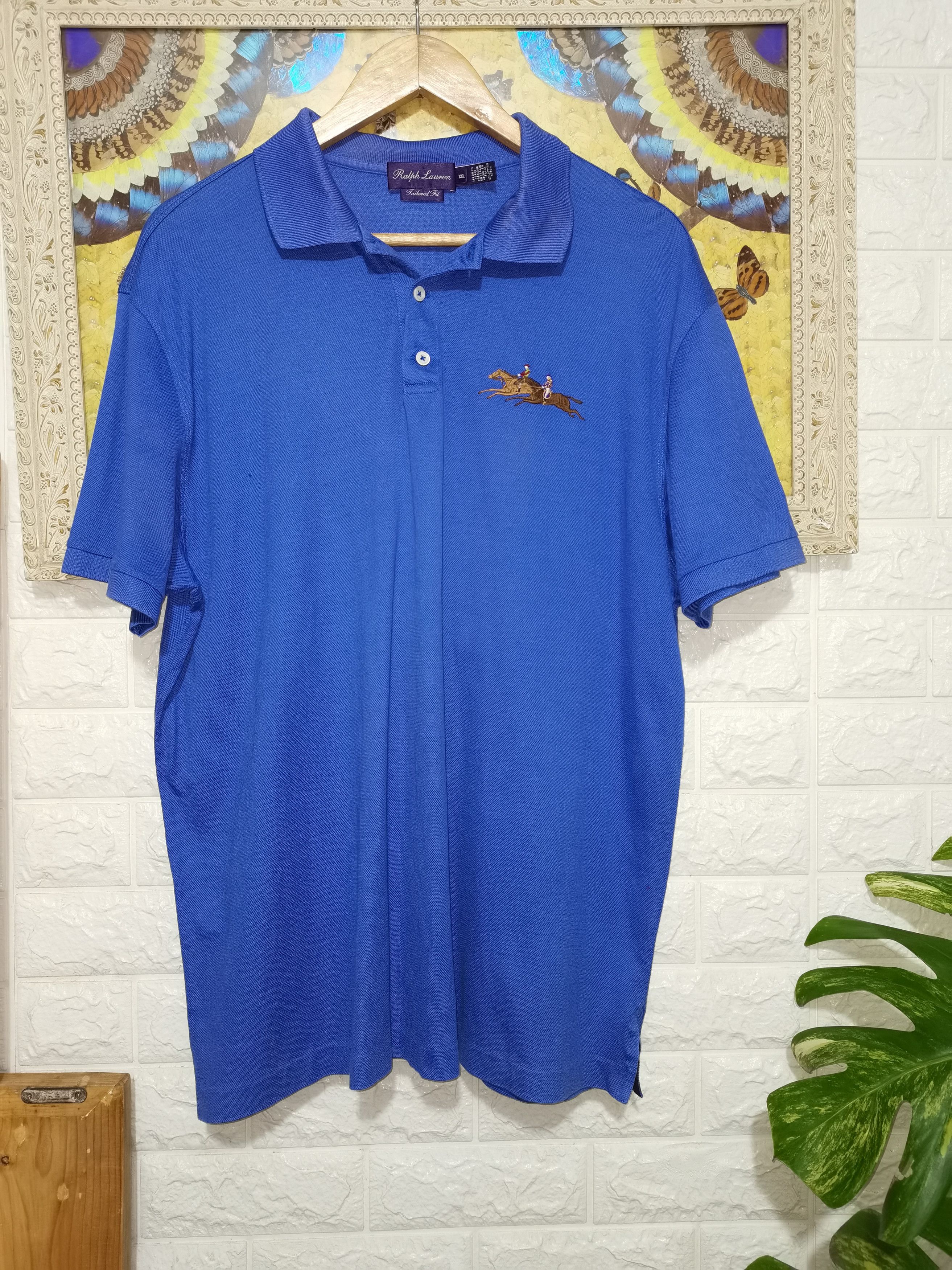 image of Polo Ralph Lauren x Ralph Lauren Purple Label Ralph Laurent Polo Shirt in Blue, Men's (Size 2XL)