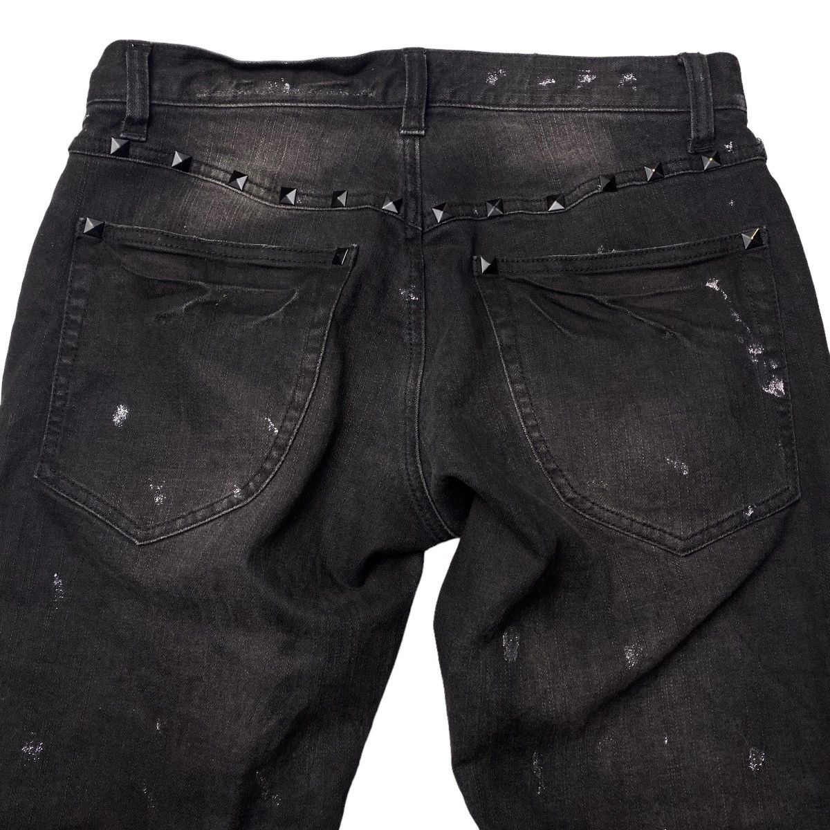 If Six Was Nine Japanese Flared Seawash Studded Glitter Jeans Size US 29 - 7 Thumbnail