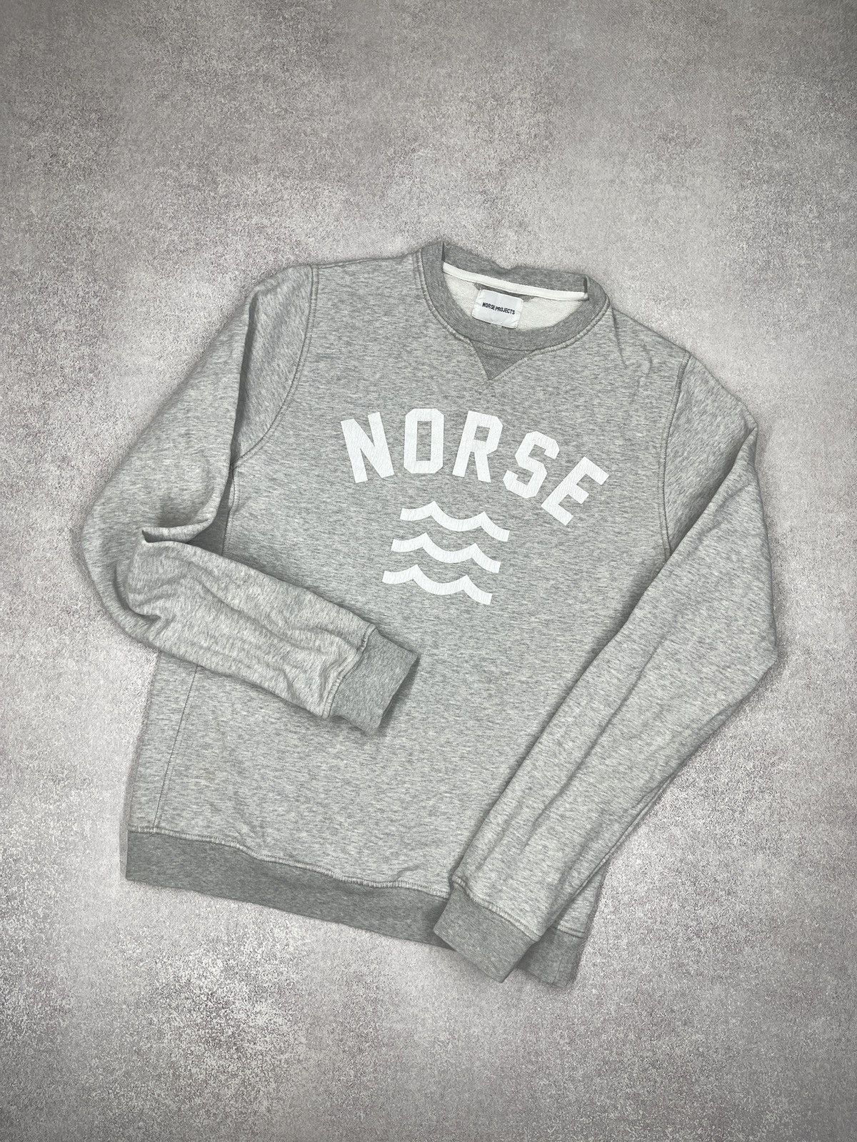 Norse Projects Mens Norse Projects Visby Sweatshirt Grey Big Logo Size US S / EU 44-46 / 1 - 1 Thumbnail