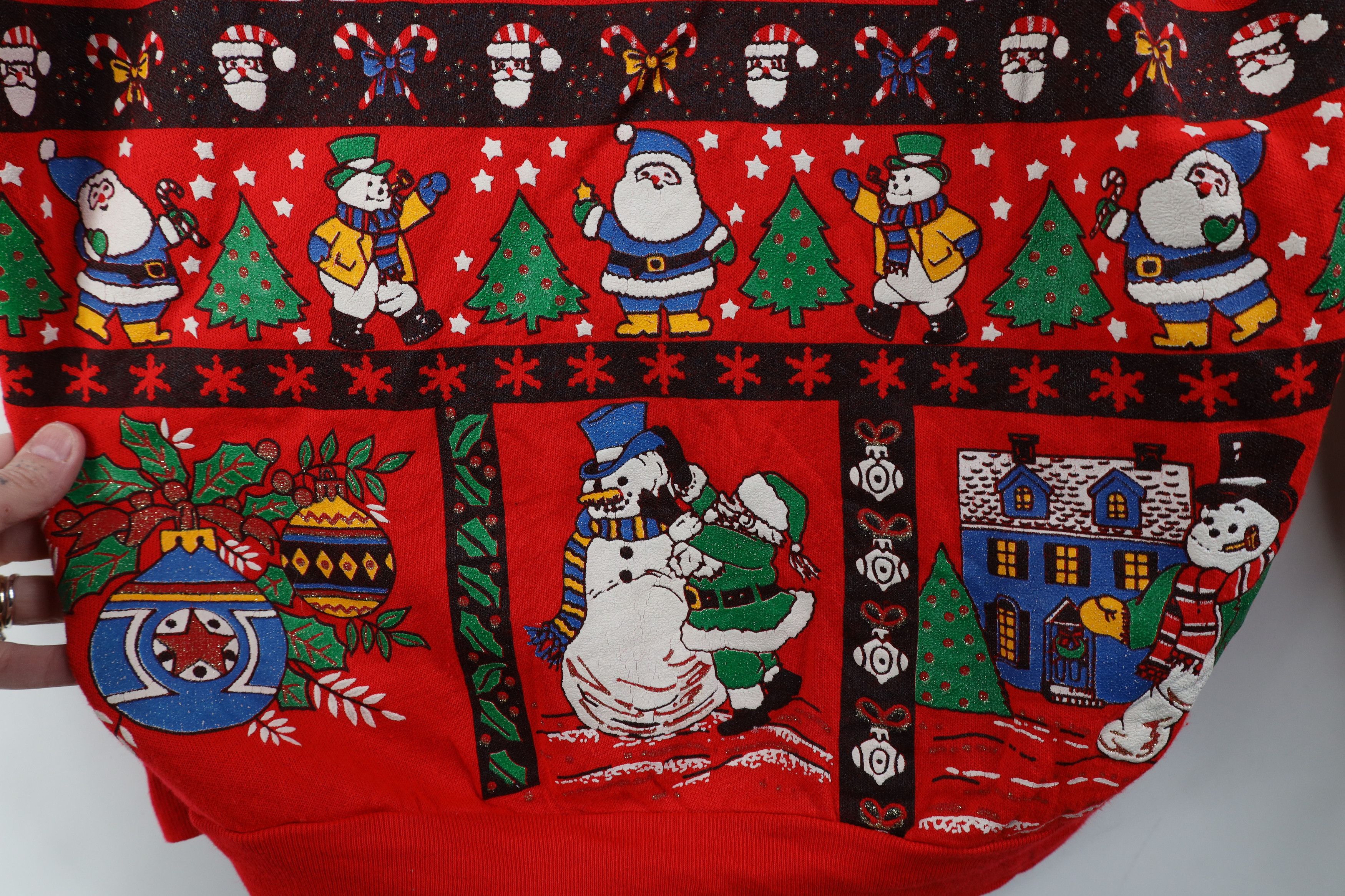 Vintage Vintage 90s Streetwear Snowman All Over Print Sweatshirt USA Size M / US 6-8 / IT 42-44 - 5 Thumbnail