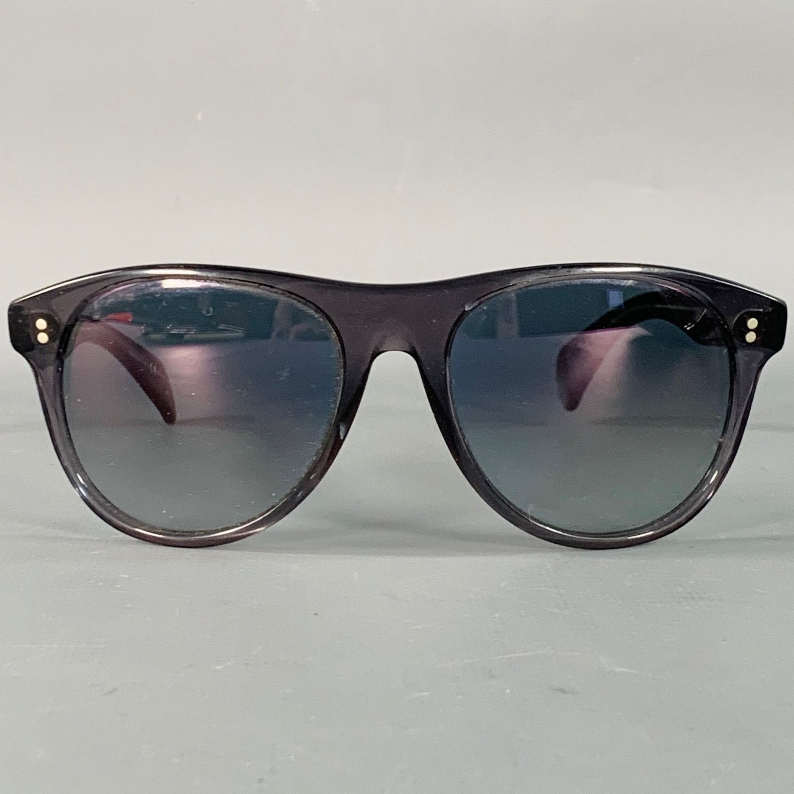 Giorgio Armani GIORGIO ARMANI Brown Transparent Acetate Teardrop Sunglasses Size ONE SIZE - 1 Thumbnail