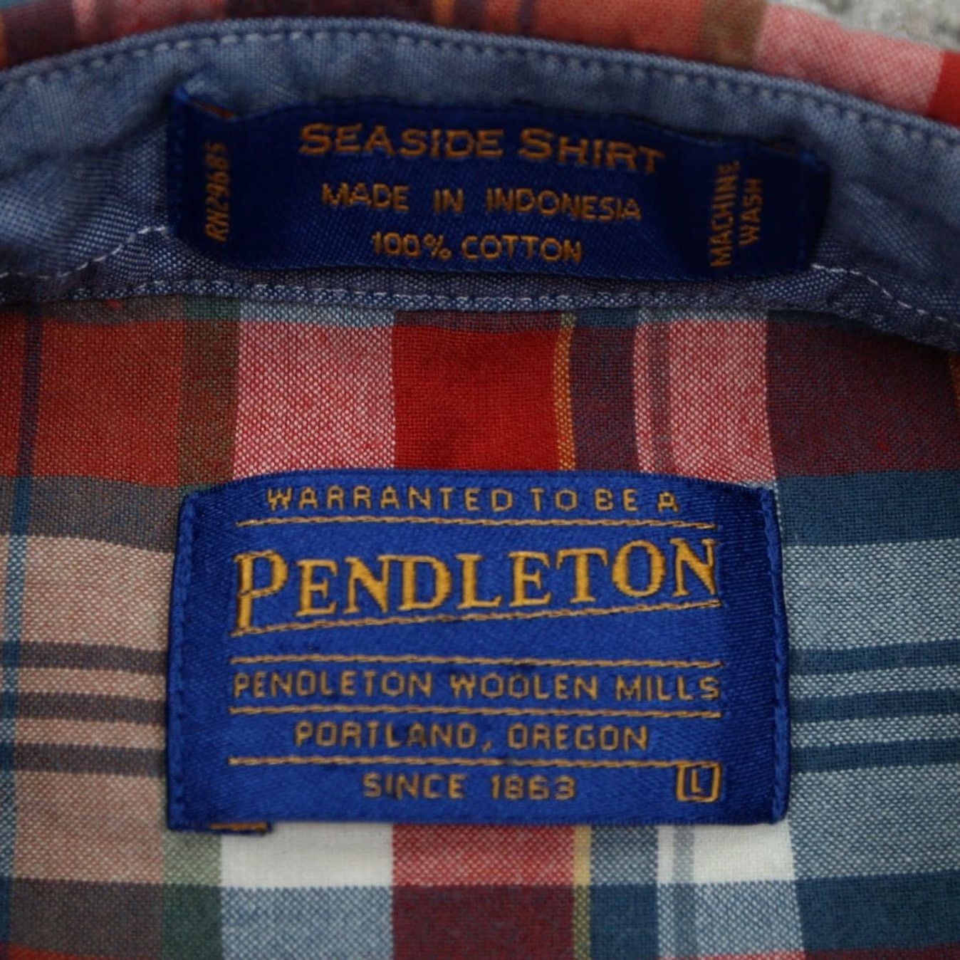Pendleton Pendleton Board Shirt Men L Red/Blue Plaid Cotton Short Sleeve Button-Down Shirt Mens Large Plaid Cotton Button-Up Shirt Size US L / EU 52-54 / 3 - 7 Thumbnail