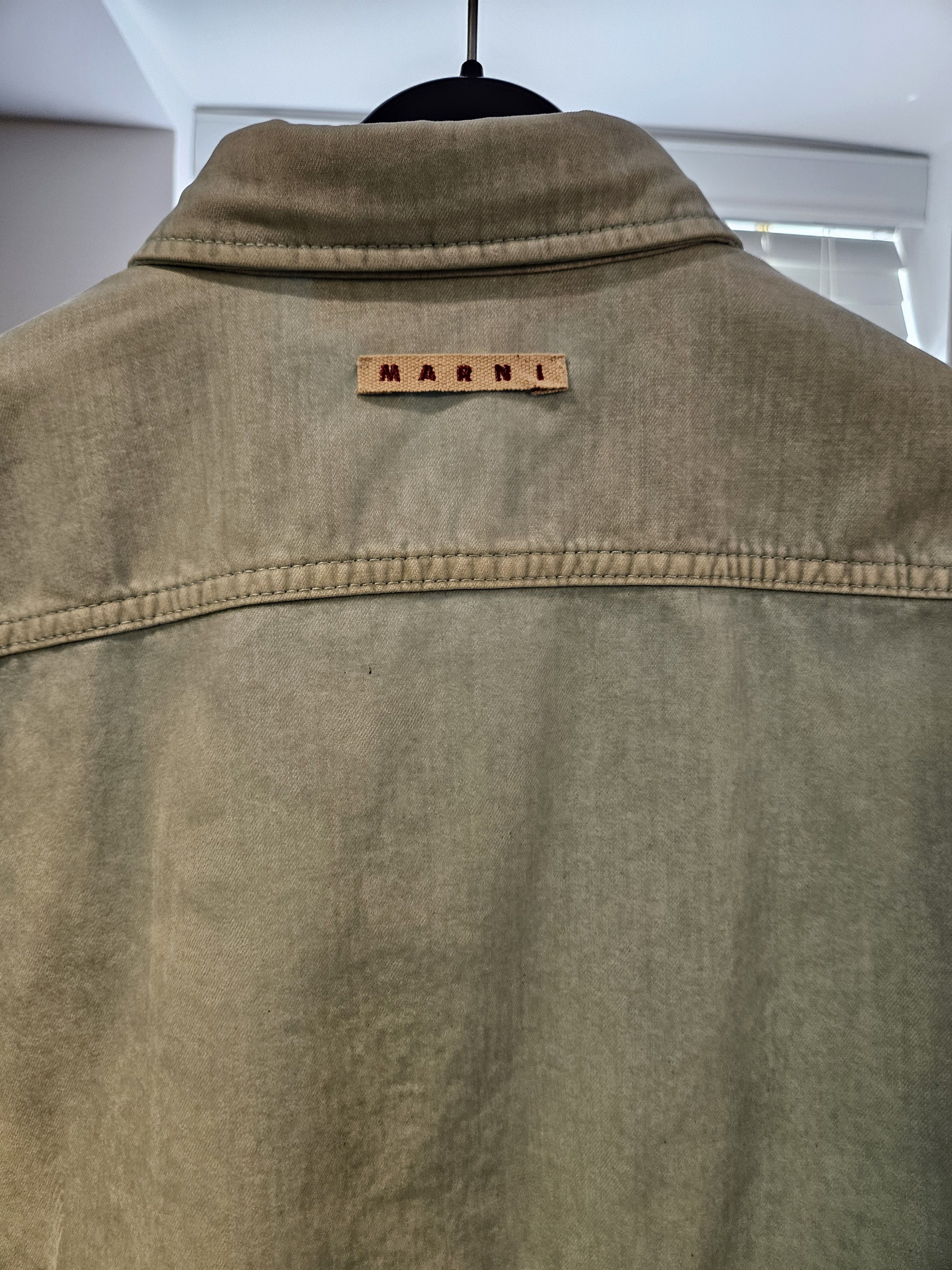 Marni (CLEAN OUT) Marni Flocked Denim Overshirt 'Aquamarine' XL Size US XL / EU 56 / 4 - 8 Thumbnail