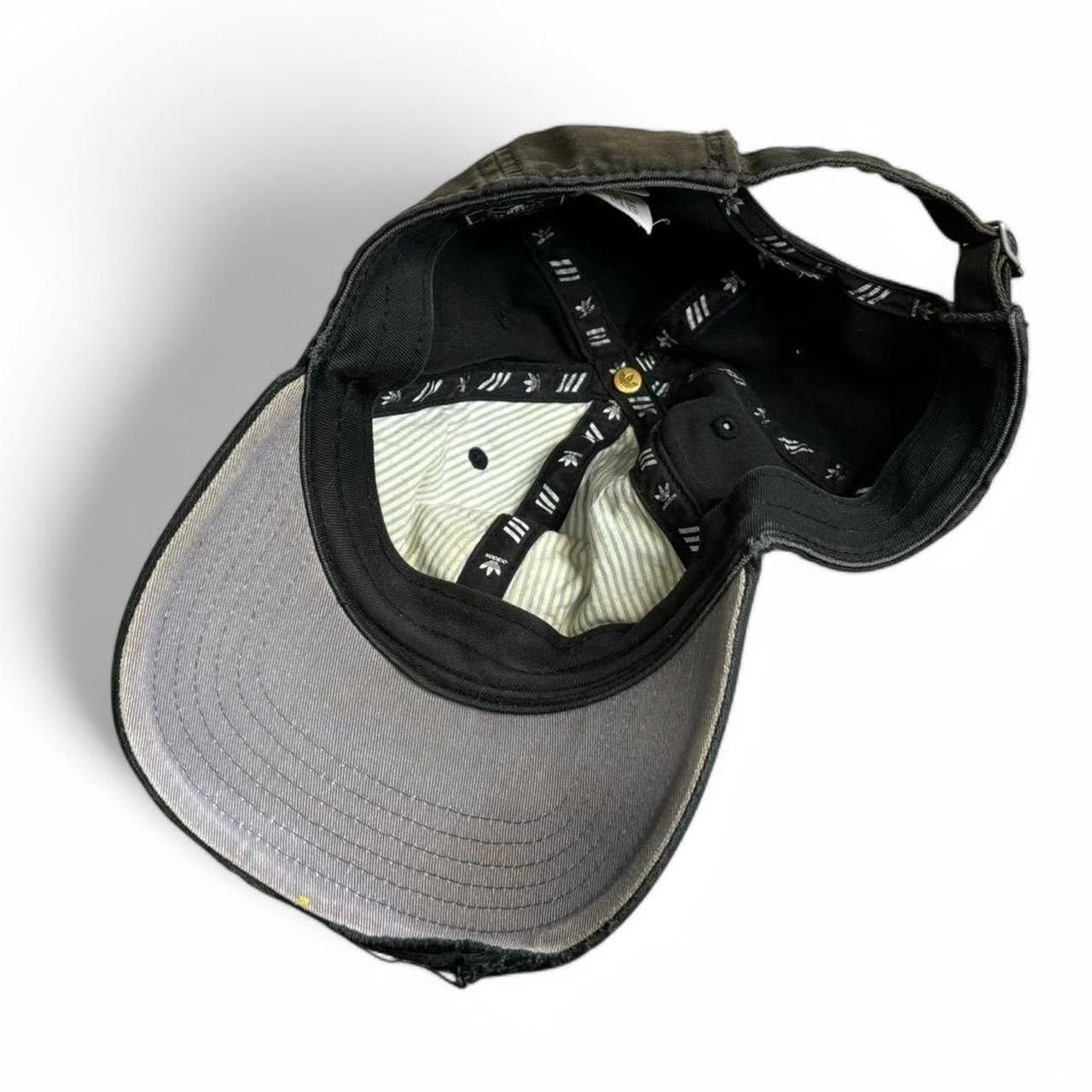 Adidas × Vintage Vintage 00s Adidas Trashed Distressed Faded Black Hat Size ONE SIZE - 6 Thumbnail