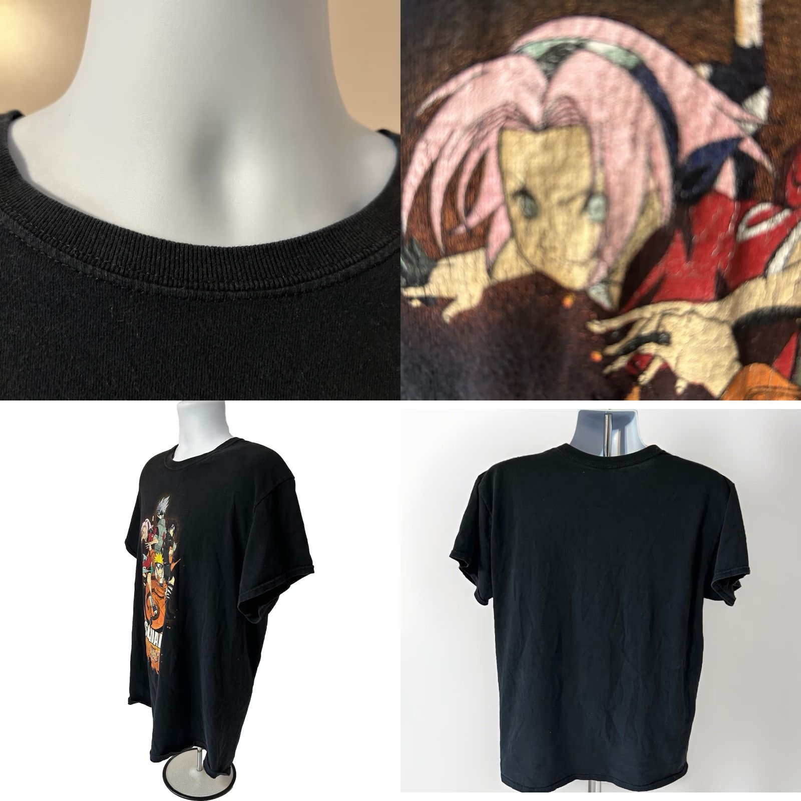 Vintage VINTAGE Naruto Shonen Jump Squad 7 Shirt Mens L Black Viz Logo Graphic Print USA 2002 Anime Shirt Mens Size US L / EU 52-54 / 3 - 11 Thumbnail