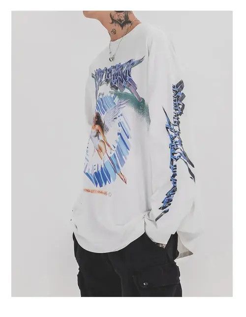 VIBE Fly Angel Oversized Printed Vintage T-Shirt Long Sleeve Size US M / EU 48-50 / 2 - 4 Thumbnail