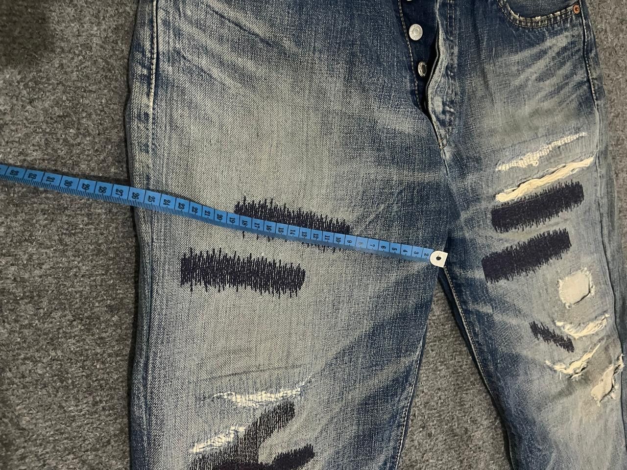 Vintage 2007 Levis 501-0069 Custom Distrassed Repaired Denim