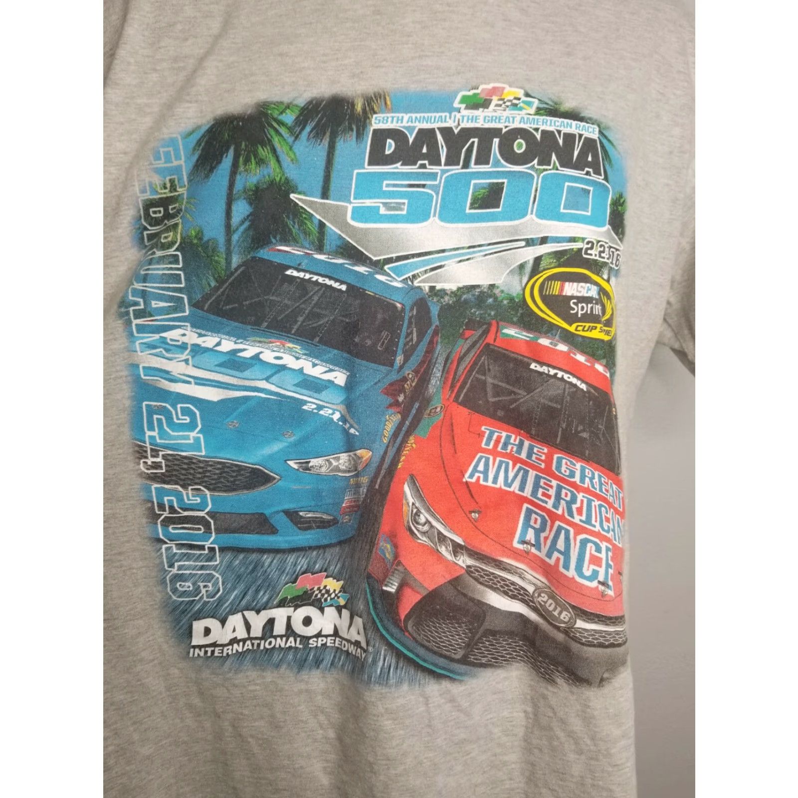 NASCAR Mens 2XL NASCAR Sprint Cup Series T Shirt Gray All Over Print Schedule Shirt Mens 2XL Gray NASCAR Schedule 2016 T Shirt Size US XXL / EU 58 / 5 - 2 Thumbnail