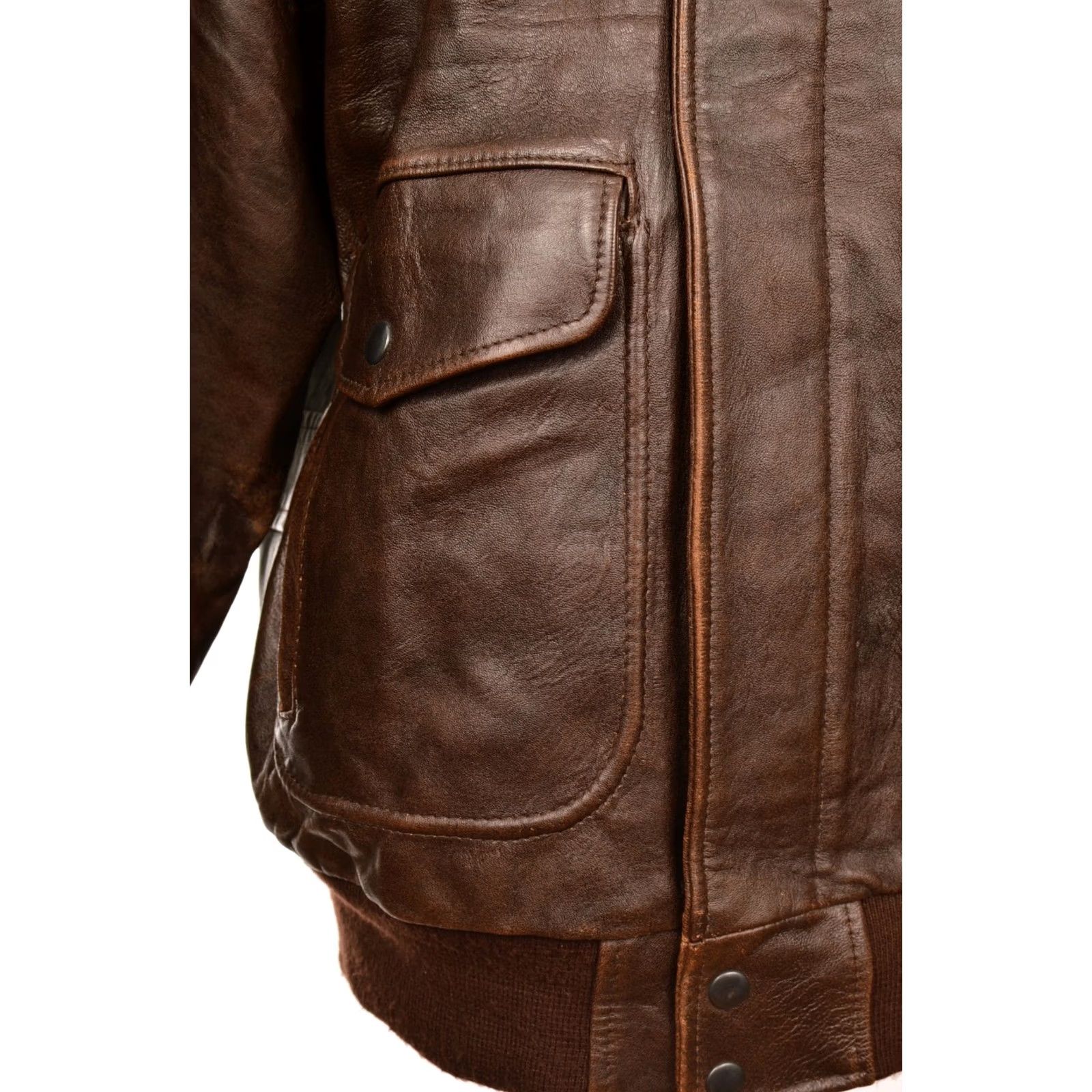 Vintage McDuncan Air Force Brown Leather Aviator Jacket Size 50 Mens Leather Bomber Jacket Brown 50 Vintage? Size US M / EU 48-50 / 2 - 4 Thumbnail