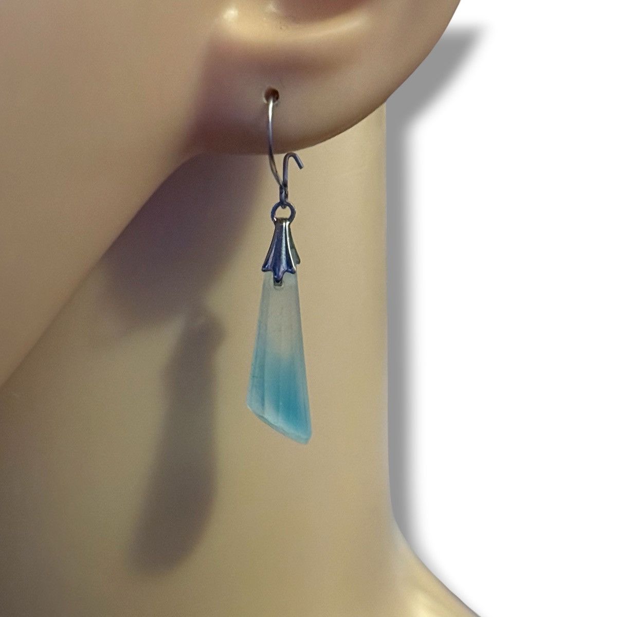 Other Blue geometric sea glass dangle earrings Size ONE SIZE - 5 Thumbnail