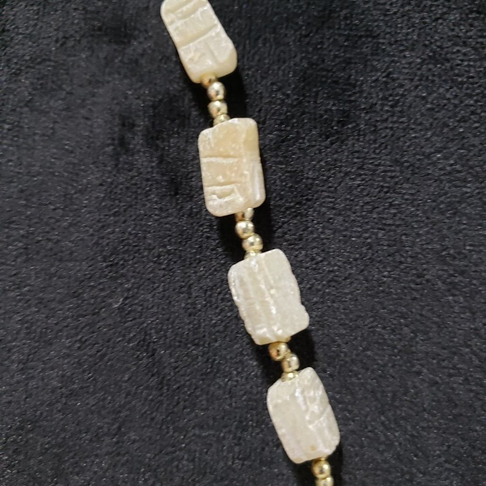 Other Vintage Carved Scarab Beetle Soap Stone Beaded Necklace Size ONE SIZE - 5 Thumbnail