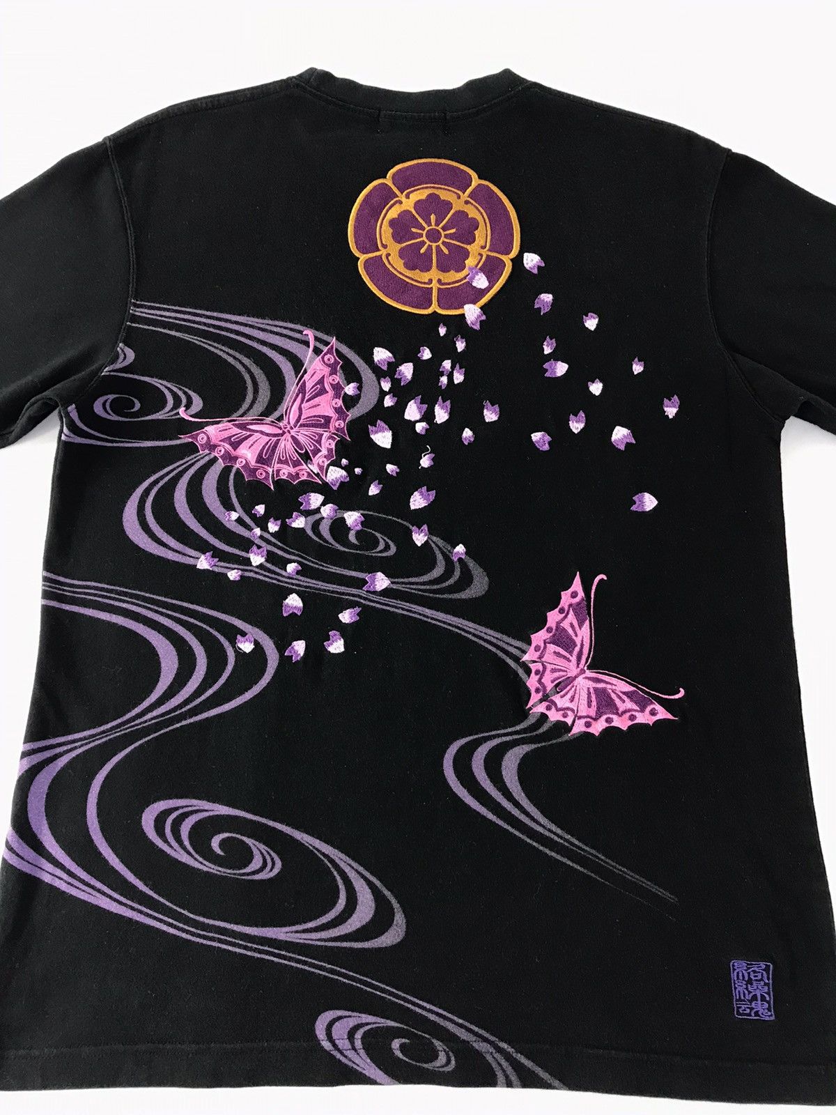 Japanese Brand × Vintage Vintage Karakuri Tamashi Embroidery Design Butterflies Tee Size US M / EU 48-50 / 2 - 8 Thumbnail
