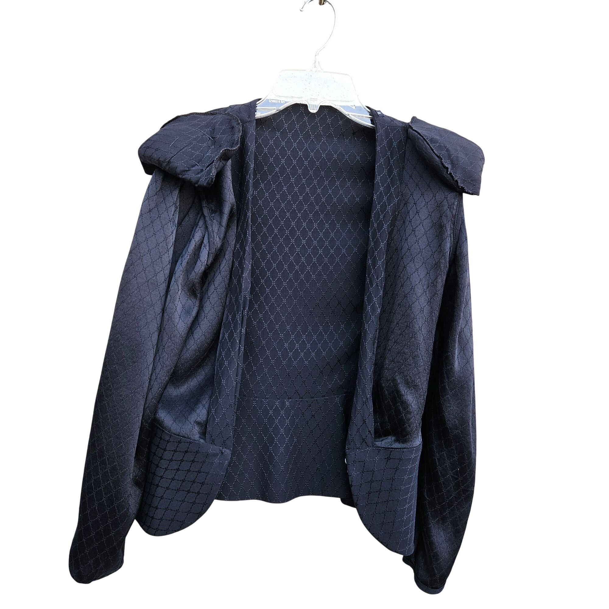 Emanuel Ungaro 1980s Emanuel Ungaro Parelle Paris Black Silk Jacquard Peplu Size S / US 4 / IT 40 - 8 Thumbnail