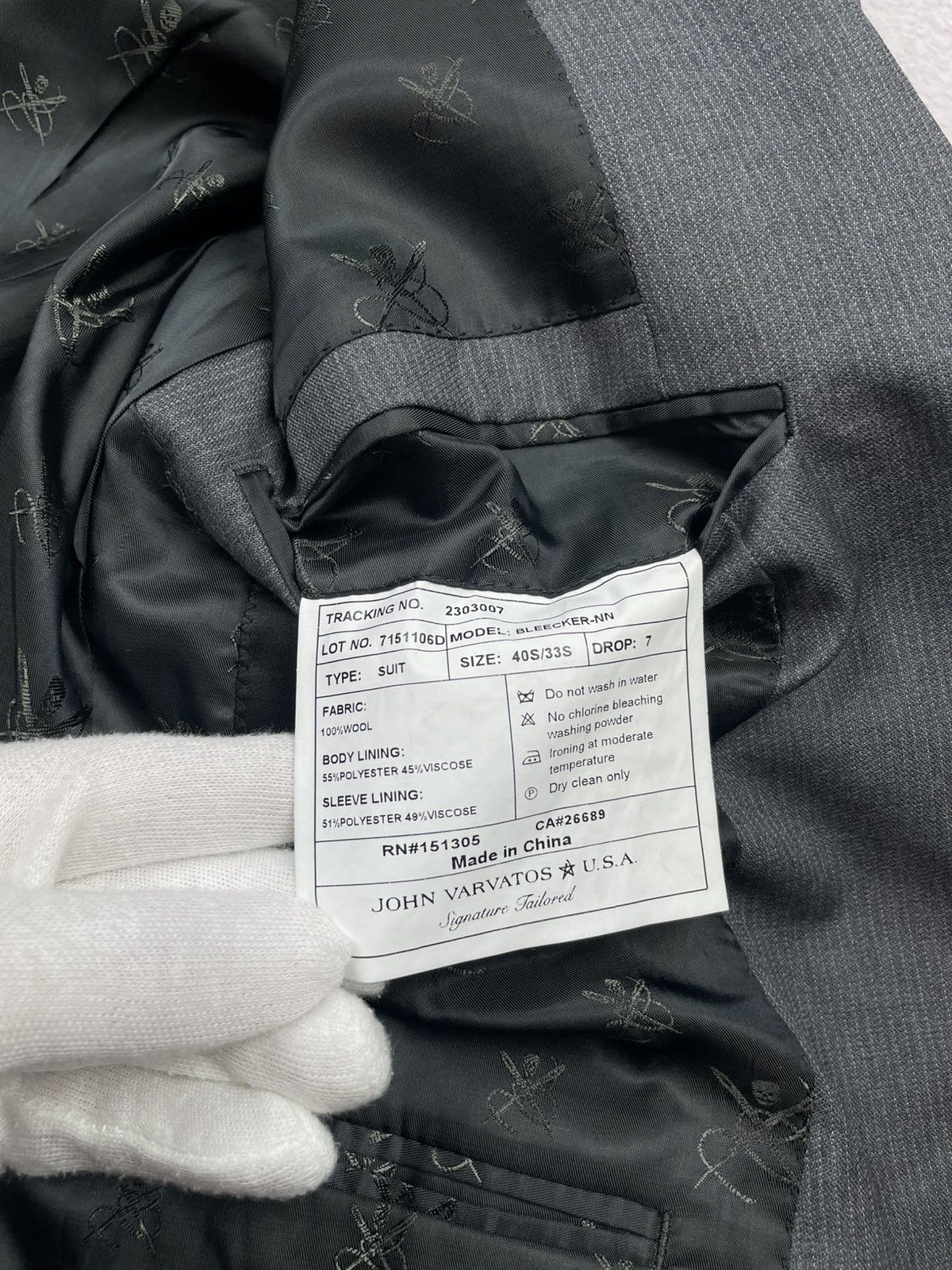 John Varvatos John Varvatos U.S.A. Mens Wool Blazer Jacket Size 40S/33S Size 40S - 11 Thumbnail