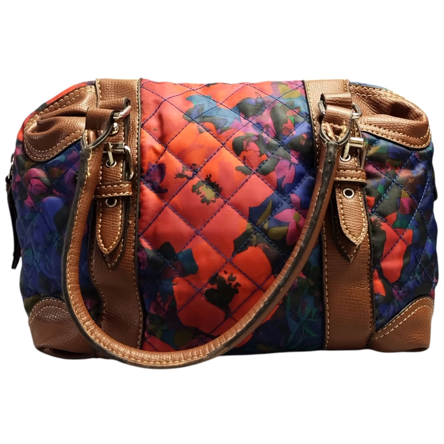 Franco Sarto Franco Sarto Satchel Bag Womens Multicolor Floral Quilted W/ Keychain Wallet Set of 2 Size ONE SIZE - 3 Thumbnail