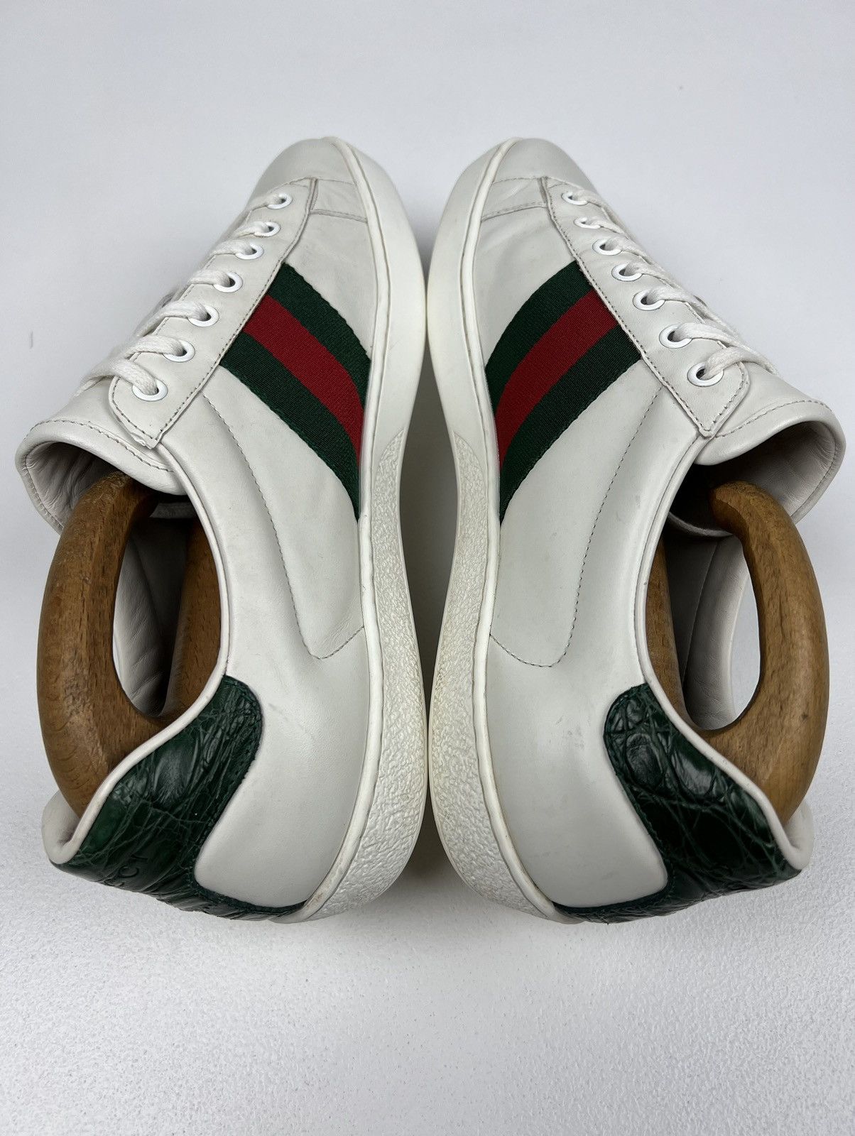 Gucci GUCCI Sneakers Low Top Leather Shoes ACE Web Stripe White Size US 9.5 / EU 42-43 - 9 Thumbnail