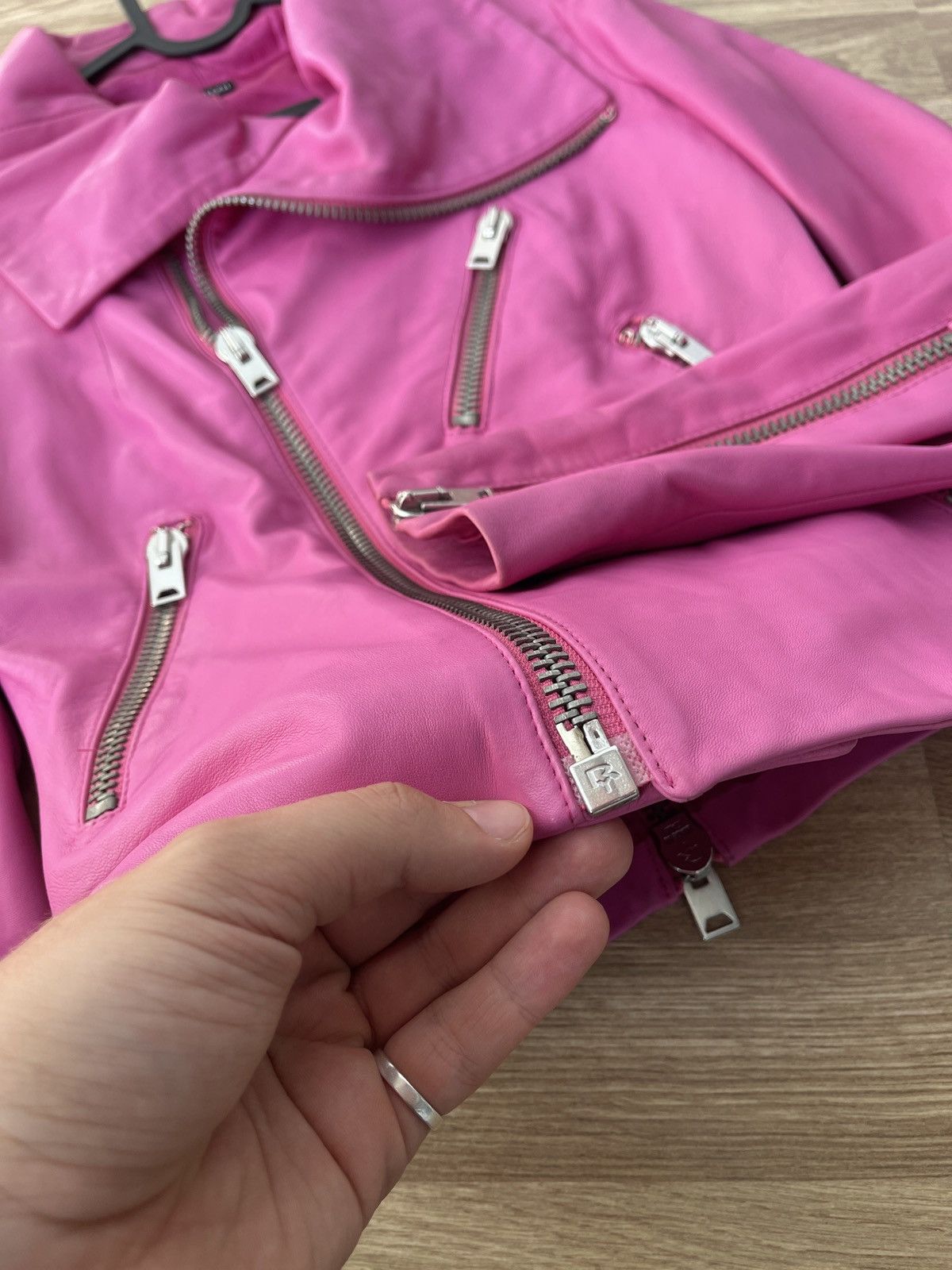 Joseph Joseph Pink Leather Biker Jacket - Genuine Leather S Italy Size S / US 4 / IT 40 - 5 Thumbnail