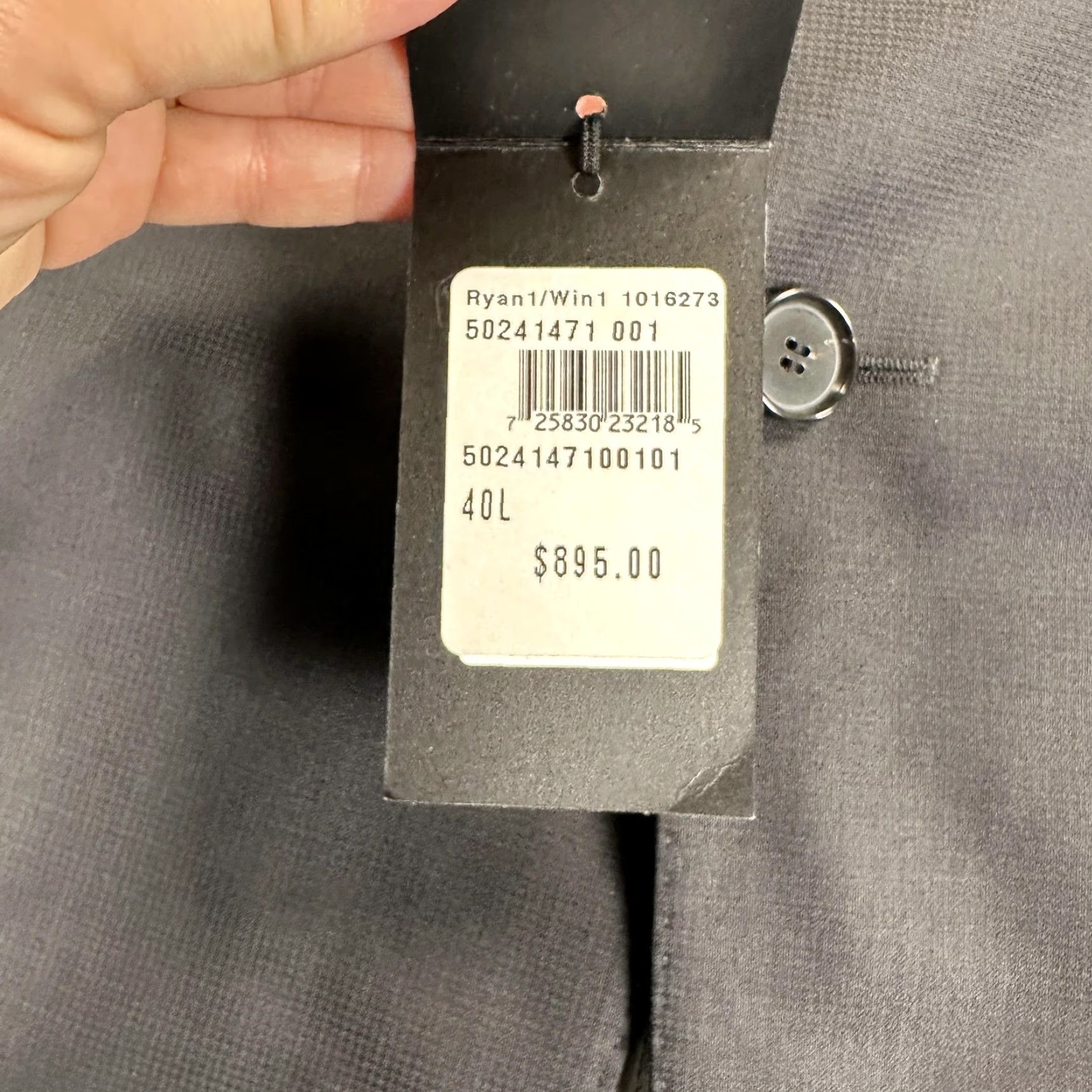 Hugo Boss HUGO BOSS Blazer Sport Coat Mens 40L Black Ryan1 Win1 Suit Jacket Two-Button Notch Lapel Long Classic Business Formal Wedding Jacket Mens Size 40R - 4 Thumbnail