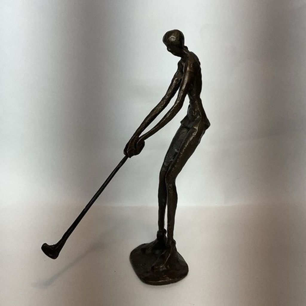 The Unbranded Brand VTG Bronze Brutalist Art Golfer Lady Art Sculpture 9.5" x 8" Size ONE SIZE - 14 Thumbnail