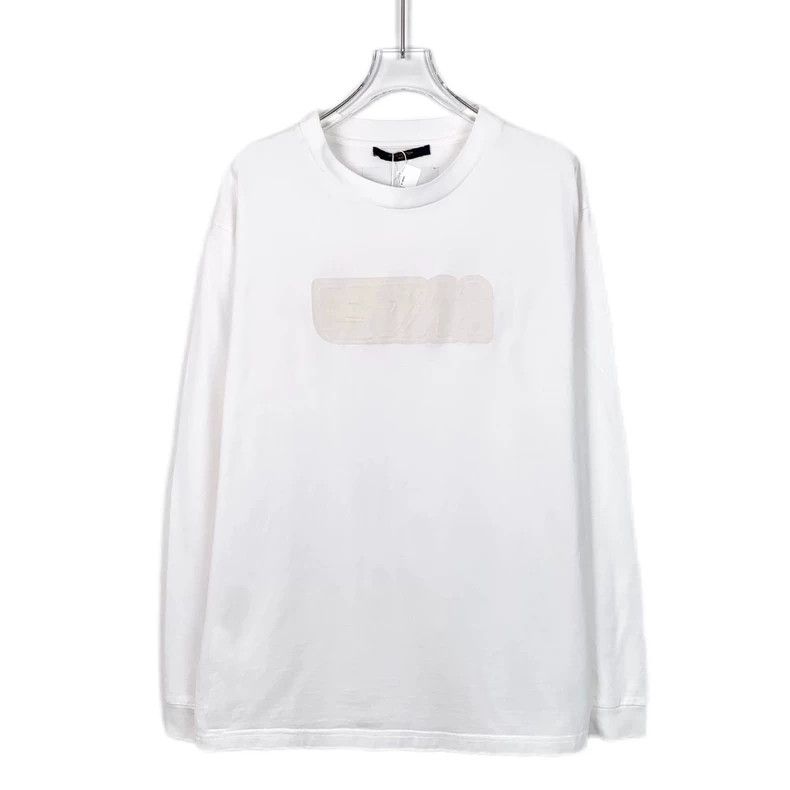 Louis Vuitton Louis Vuitton White logo printed cotton crewneck long slee Size US L / EU 52-54 / 3 - 1 Thumbnail