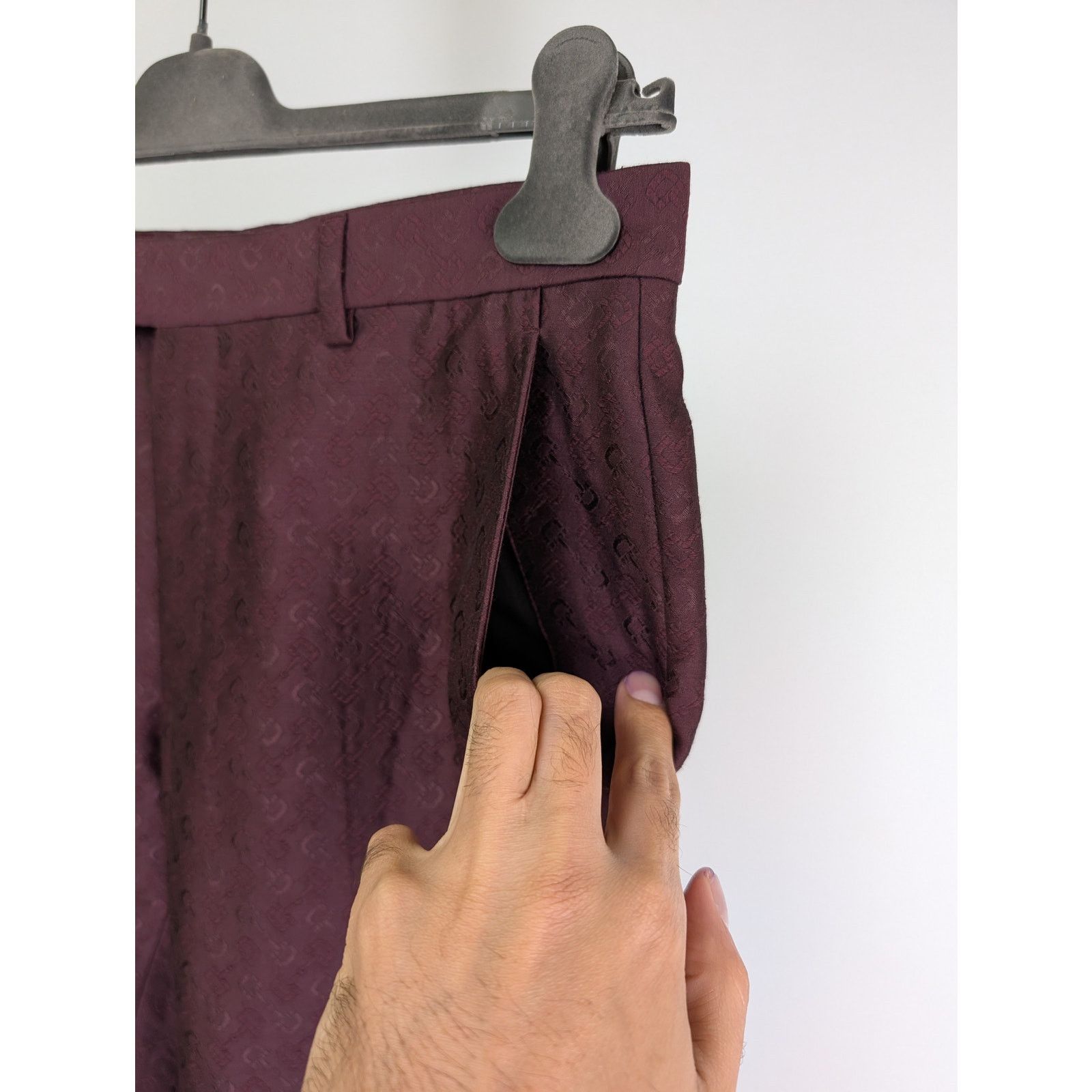 Gucci o1rshd1 Horsebit All Over Burgundy Slacks Pant in Purple Size US 30 / EU 46 - 4 Thumbnail