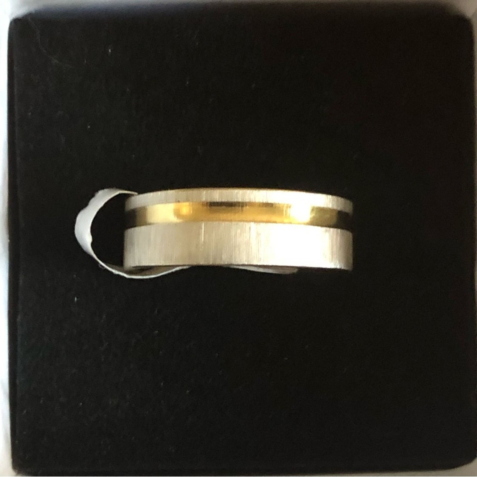 Jewelry Men’s brushed silver gold strip stainless ring NWT Size ONE SIZE - 3 Thumbnail