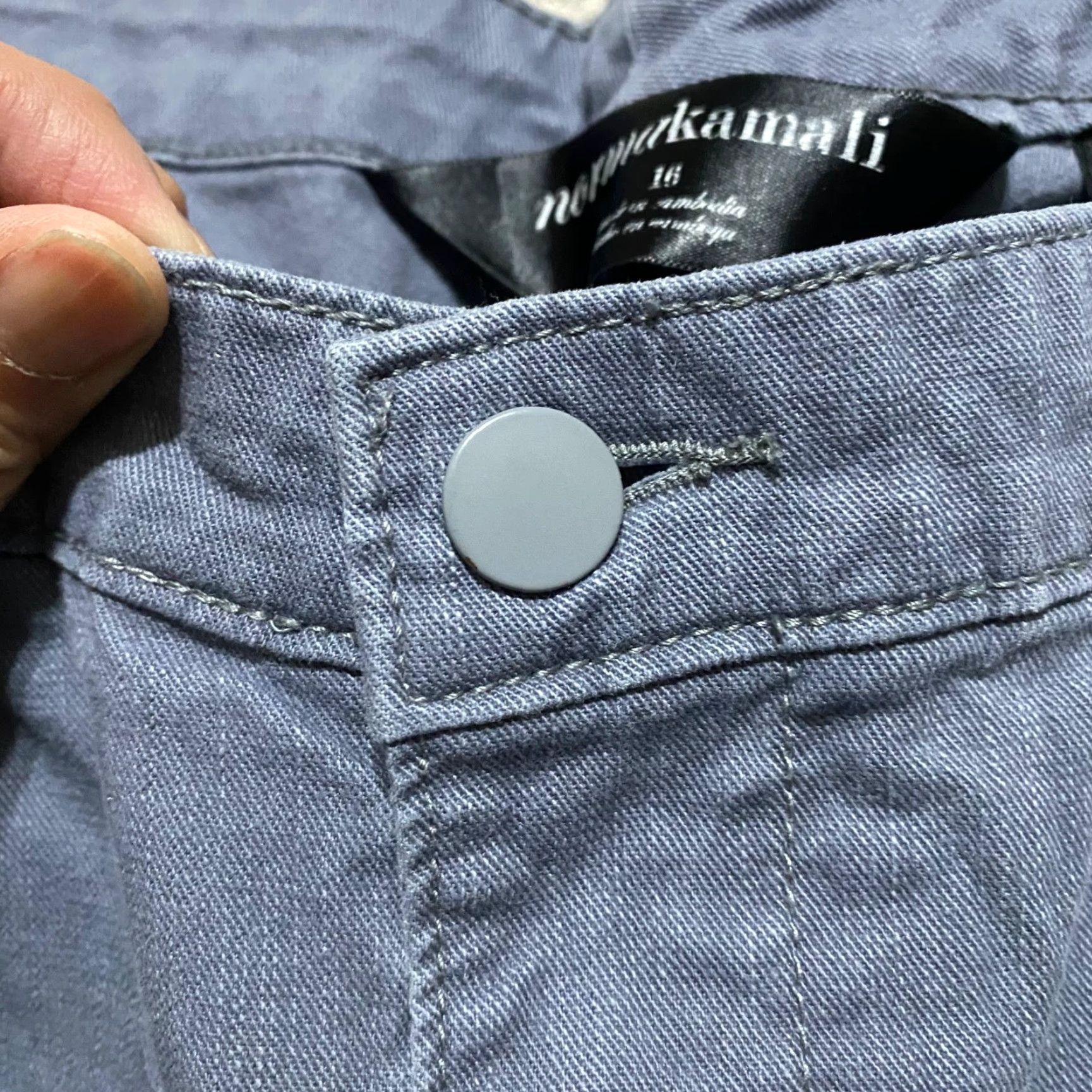 Norma Kamali Norma Kamali Jeans Womens 16 Regular Gray Denim Straight Crop Mid Rise 5-Pocket Design Size 38" / US 16 / IT 52 - 4 Thumbnail