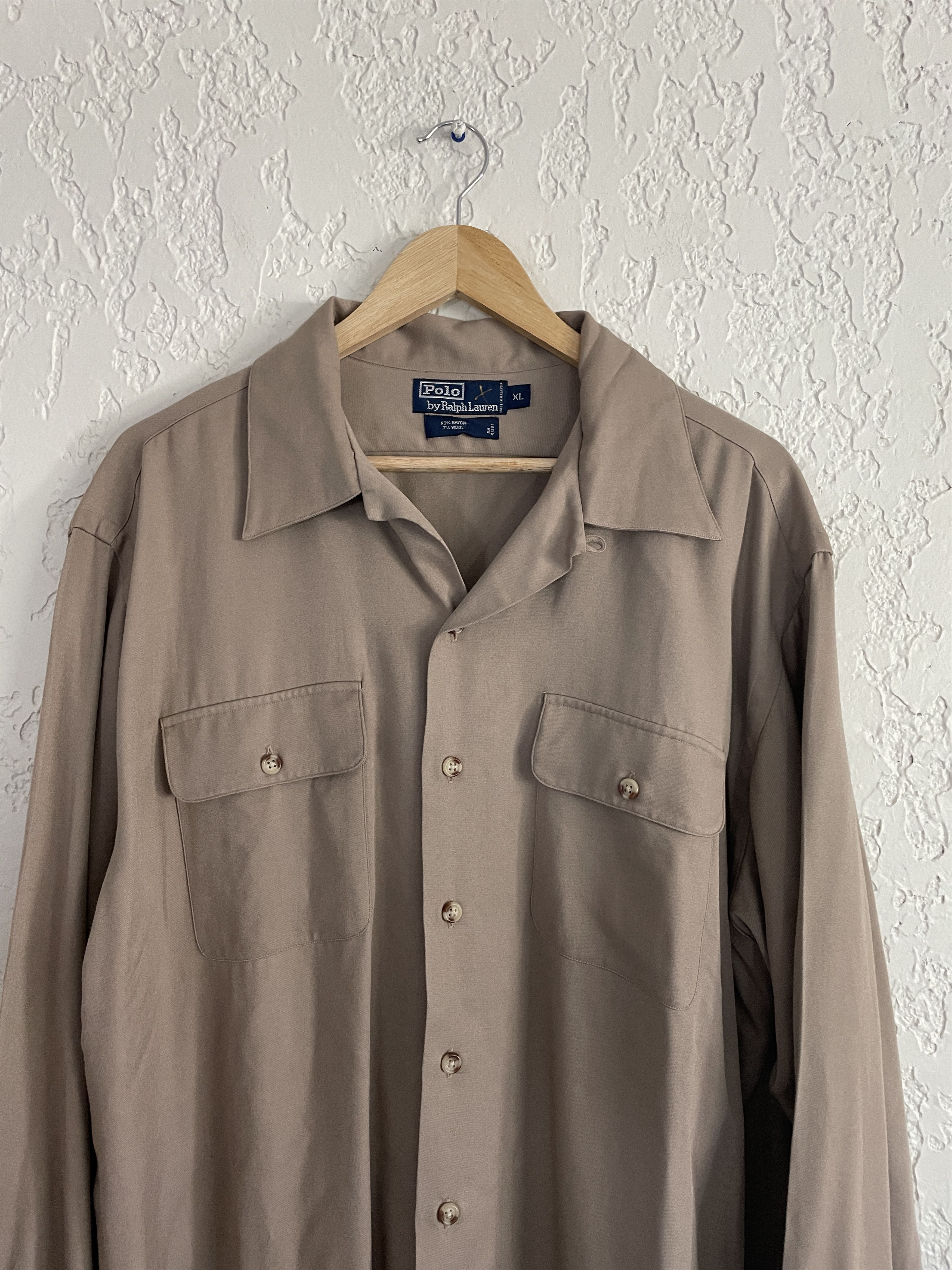 🔥 Polo Ralph Lauren® RARE 90s Rayon Wool Gabardine Shirt