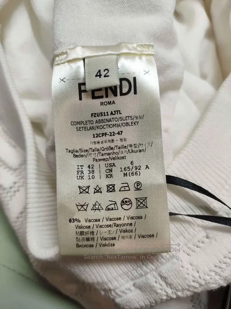 Fendi Fendi White full print knitted slim fit long dress Size 25" / US 0 / IT 36 - 5 Thumbnail