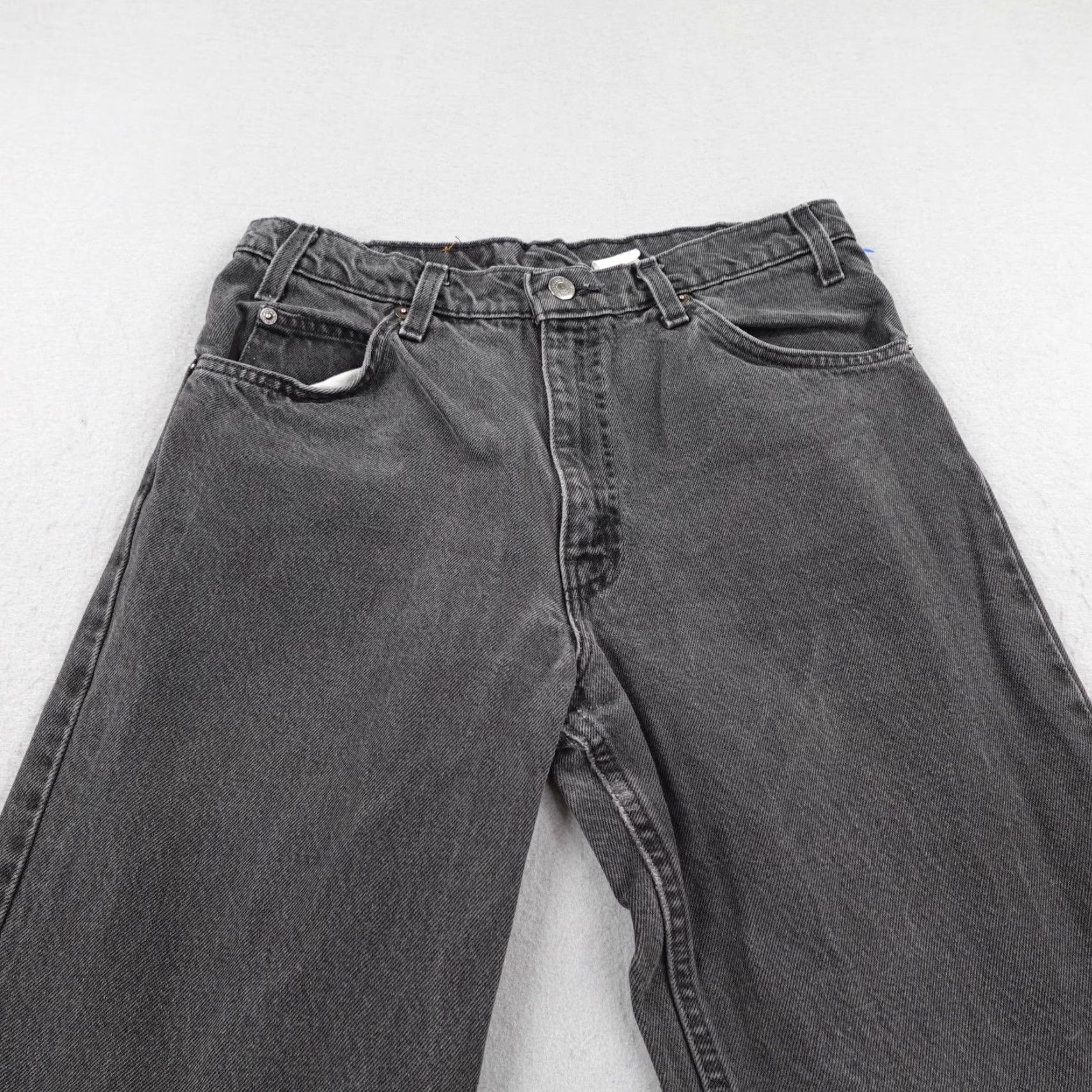 Levi's VINTAGE Levi's 550 Jeans Mens Straight Denim 32x34 90s Made USA Black Charcoal Wash Distressed Hems Mens Size US 32 / EU 48 - 2 Thumbnail