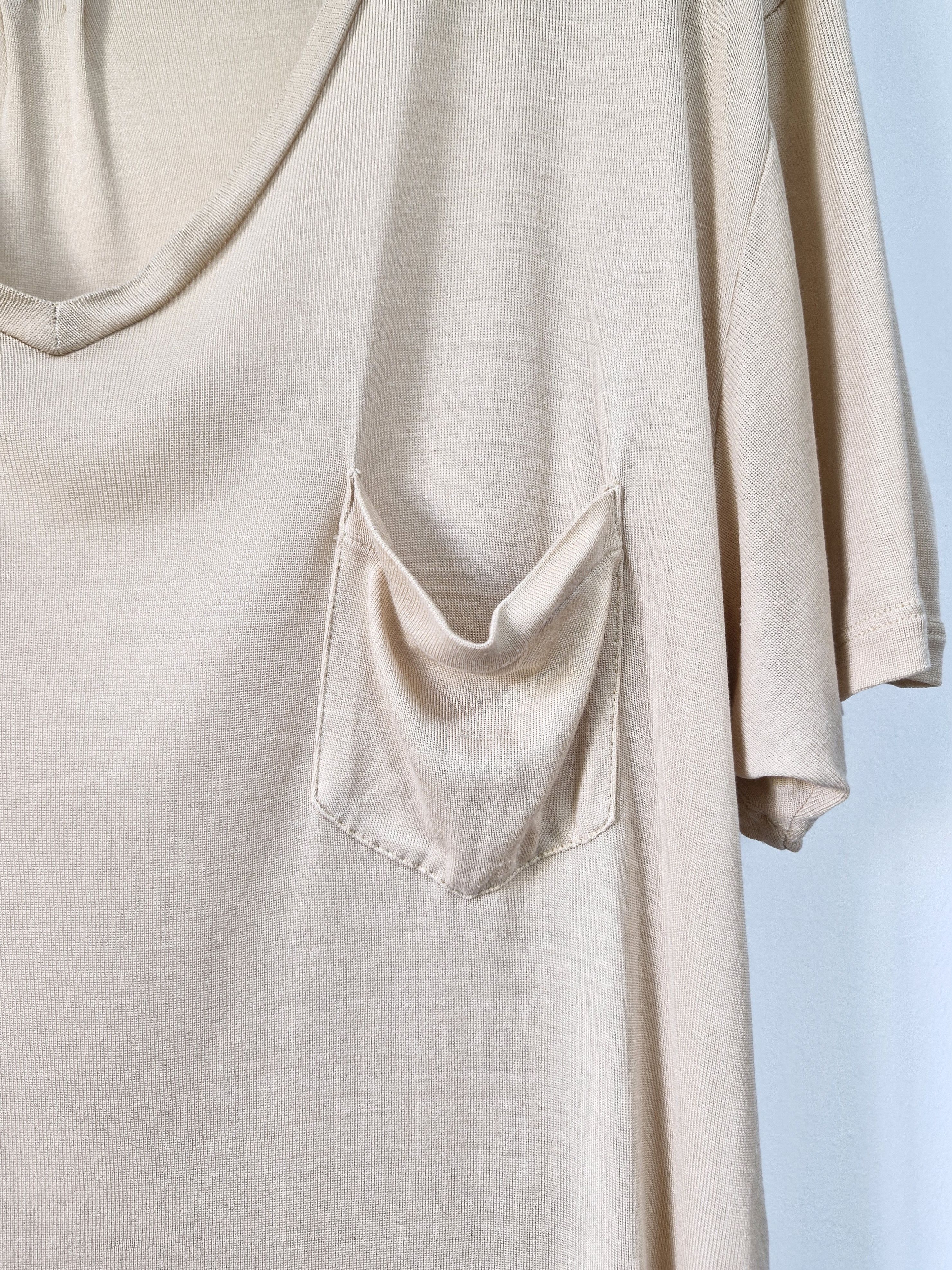 Saint Laurent Paris SS14 Beige Silk T-shirt Size US XL / EU 56 / 4 - 3 Thumbnail