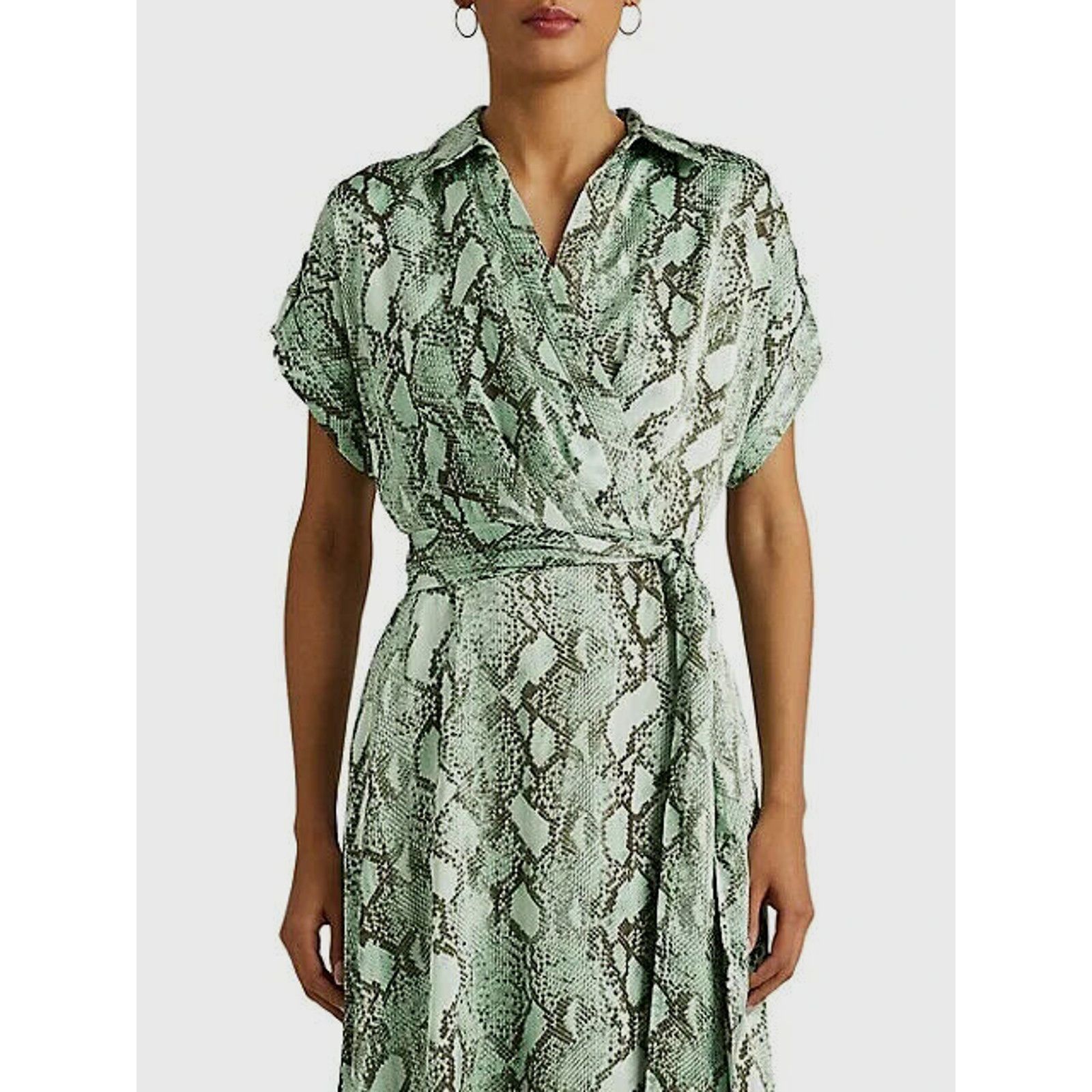 Lauren Ralph Lauren RALPH LAUREN - MINT GREEN SNAKE PRINT SILKY MIDI DRESS SZ 2 Size XS / US 0-2 / IT 36-38 - 2 Thumbnail