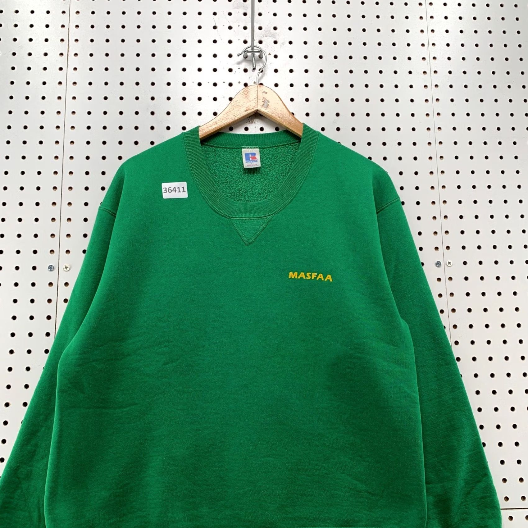 Russell Athletic VINTAGE Russell Athletic Sweatshirt Mens Large Green Crewneck 80s MASFAA USA Size US L / EU 52-54 / 3 - 2 Thumbnail