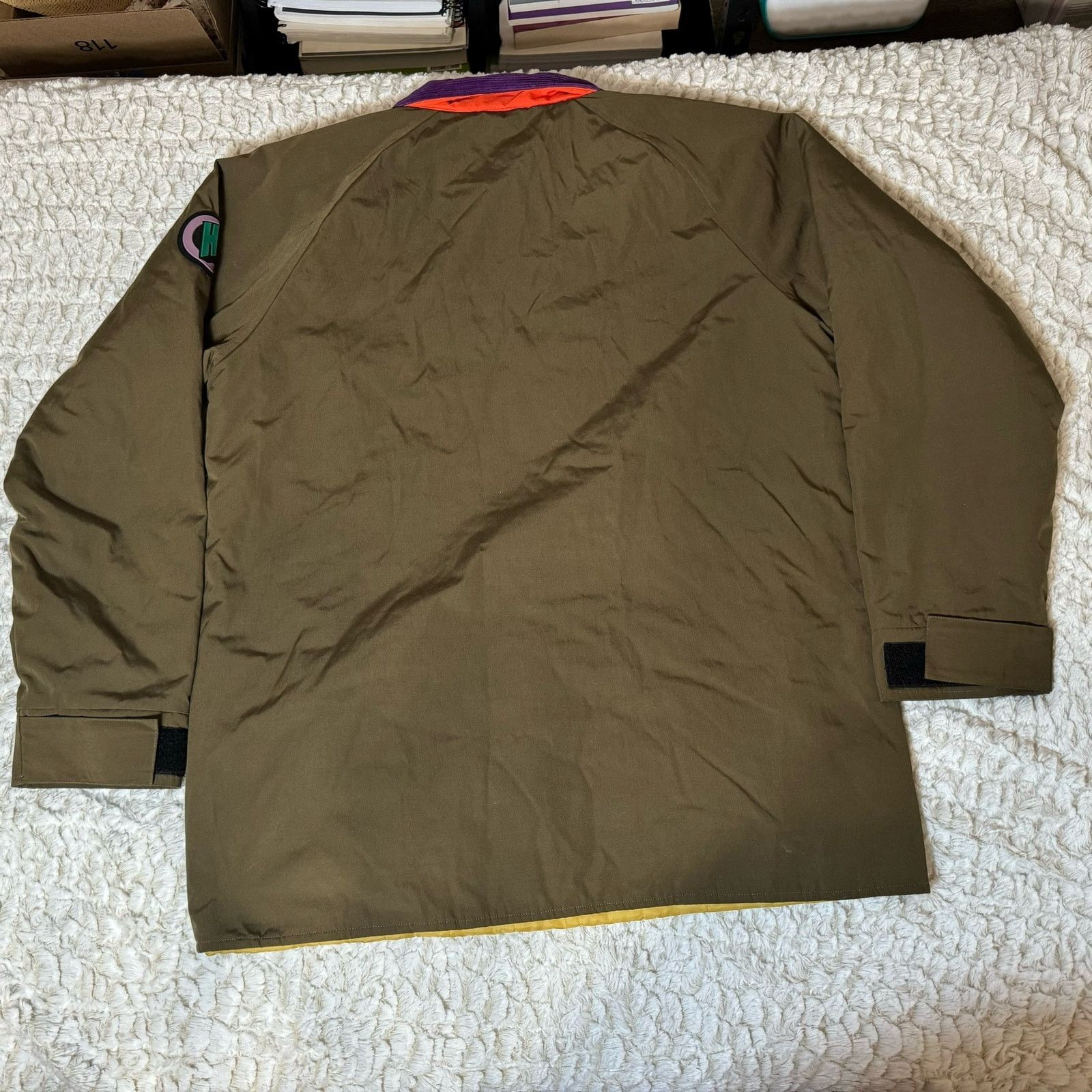 The Hundreds The Hundreds Olive Green Purple Yellow Bomber Utility Jacket Size US L / EU 52-54 / 3 - 6 Thumbnail