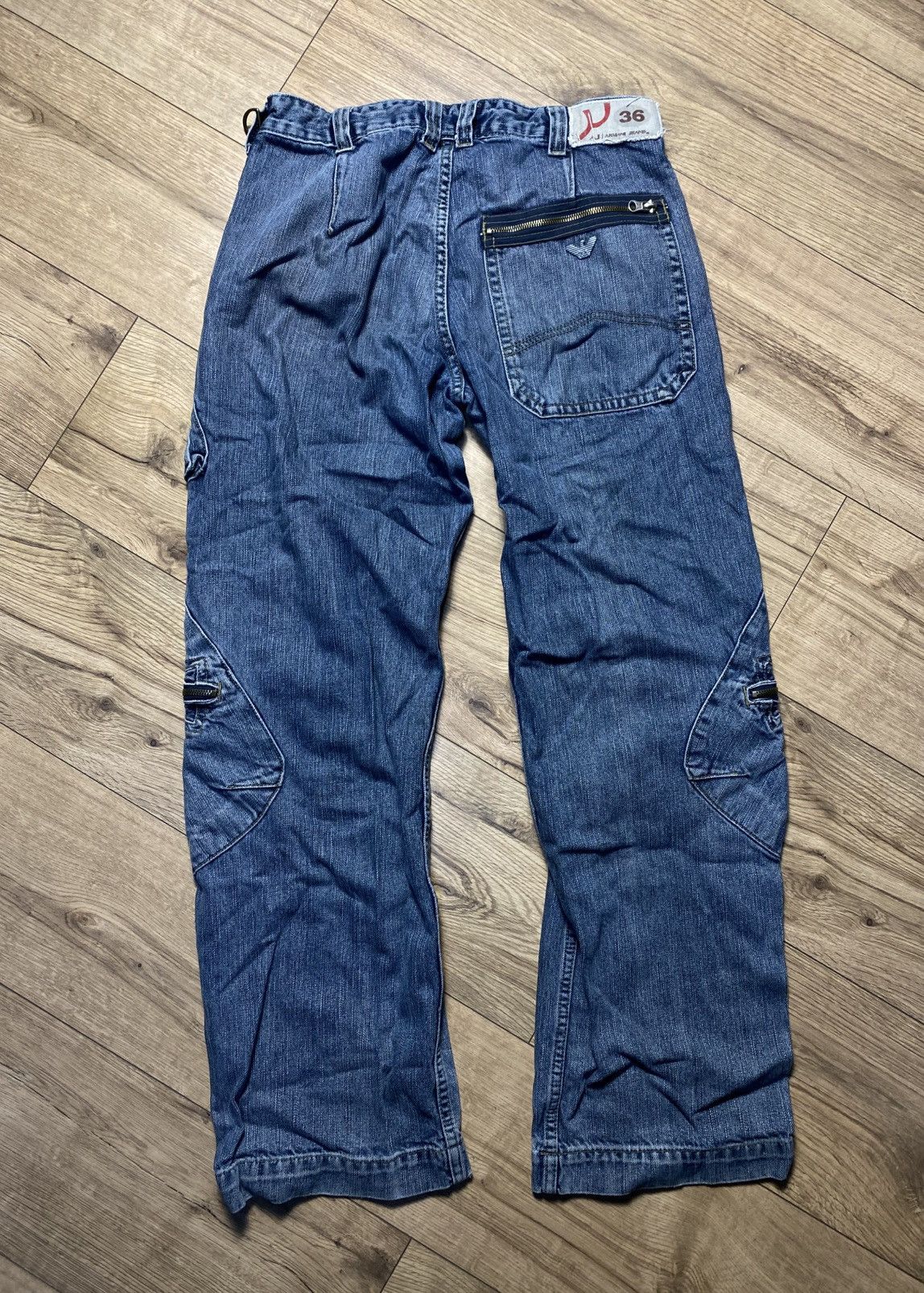 Armani Armani Blue Double Knee Cargo Bondage Denim Jeans sz 30 Size US 30 / EU 46 - 5 Thumbnail