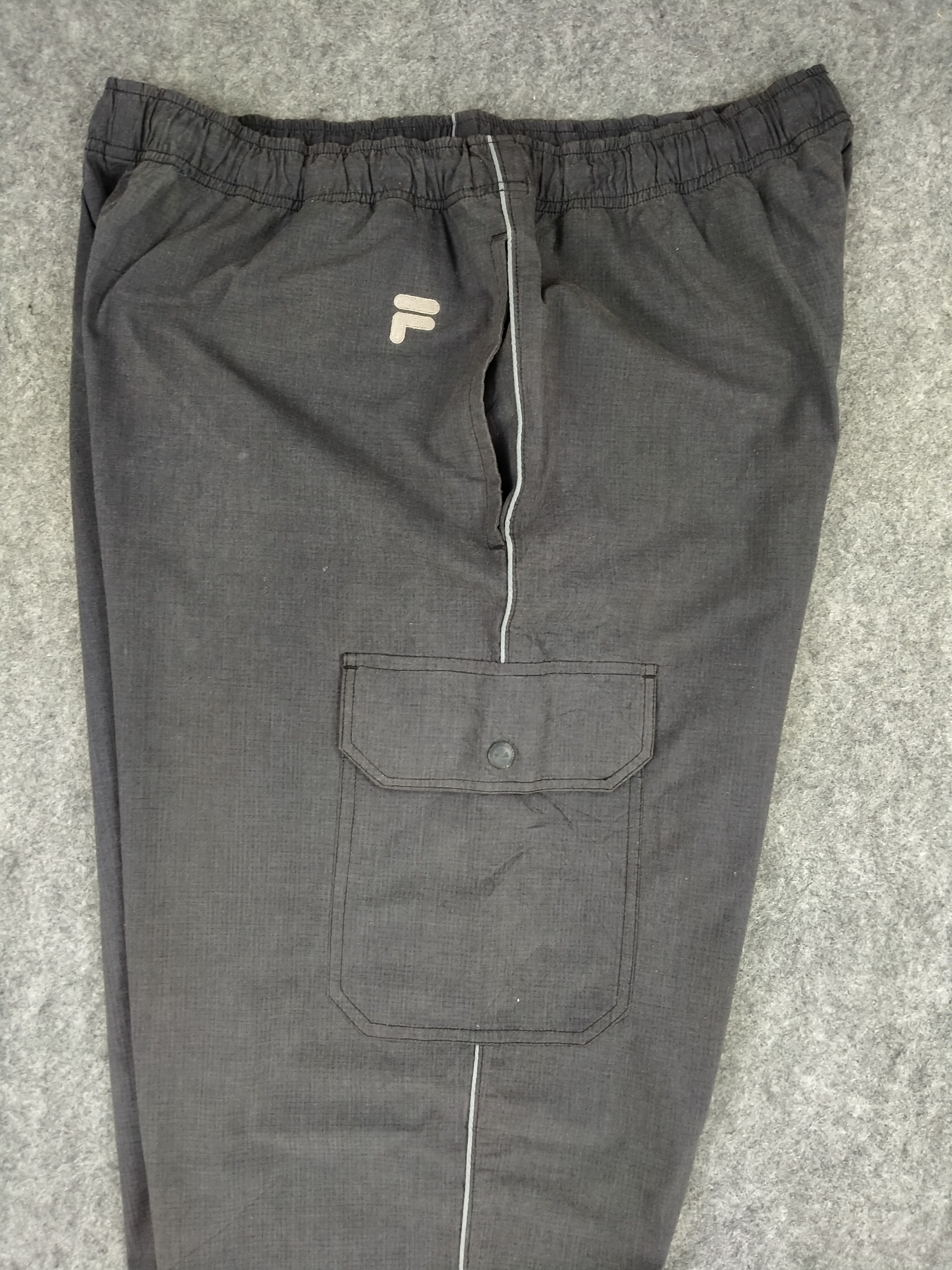 Japanese Brand Fila Elastic Cargo Multi Pocket Pants 33x31.5 -CP114 Size US 33 - 3 Thumbnail