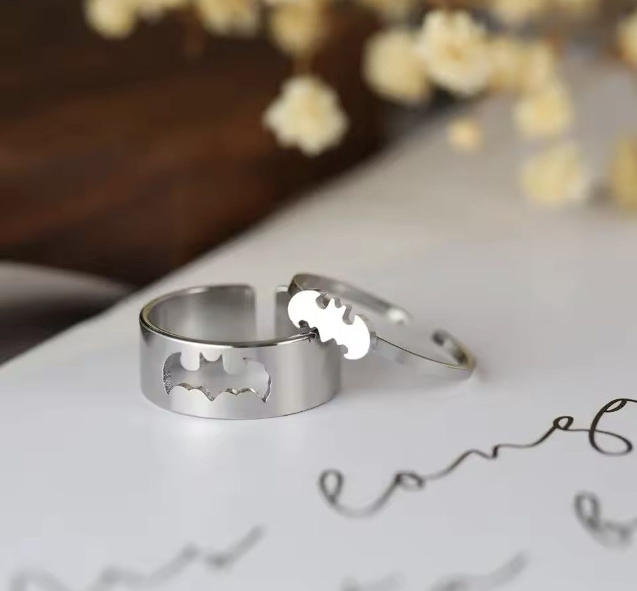 Jewelry 2 PCS Gothic Couple Ring Set Size ONE SIZE - 1 Thumbnail