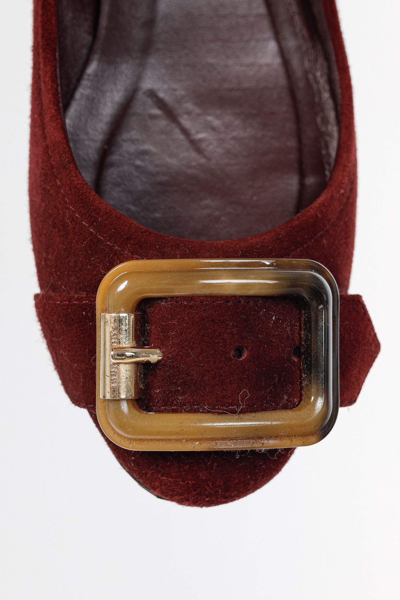 Burberry Burberry Leygreen Suede Trench Buckle Ballerina Flats Size US 5.5 / IT 35.5 - 8 Thumbnail