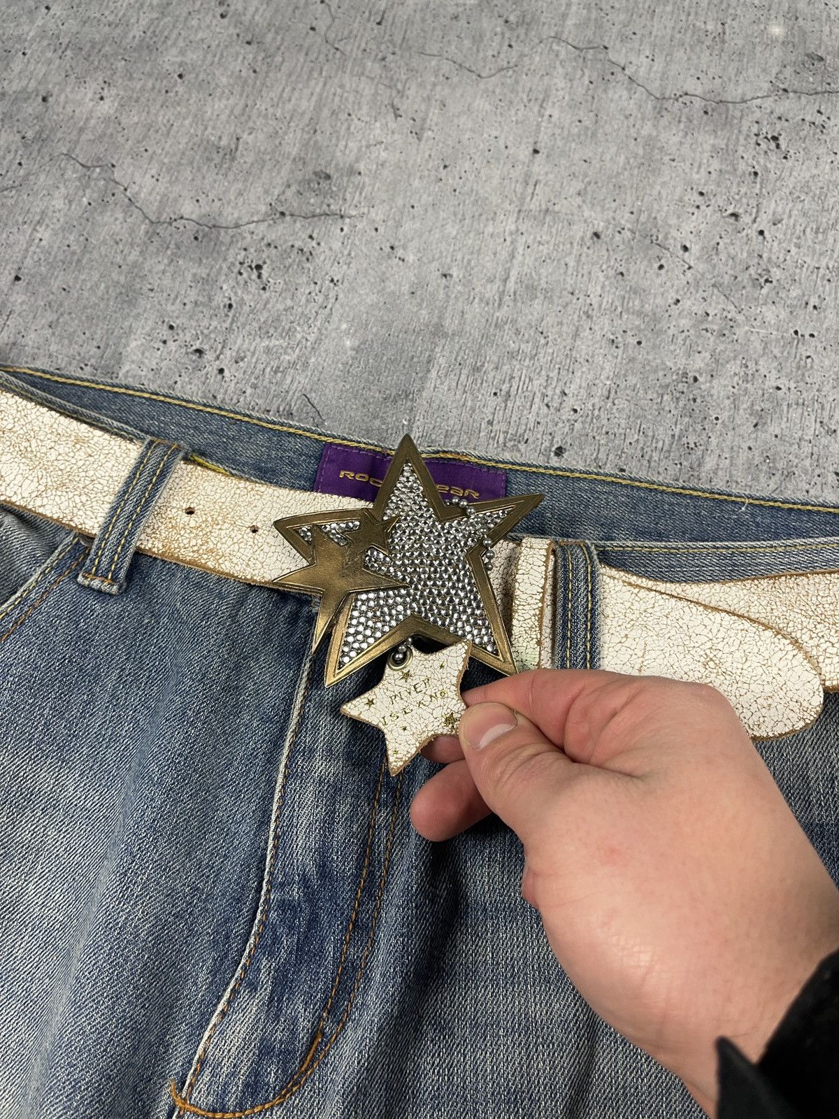 Vintage rocker belt with a large star buckle Size ONE SIZE - 4 Thumbnail