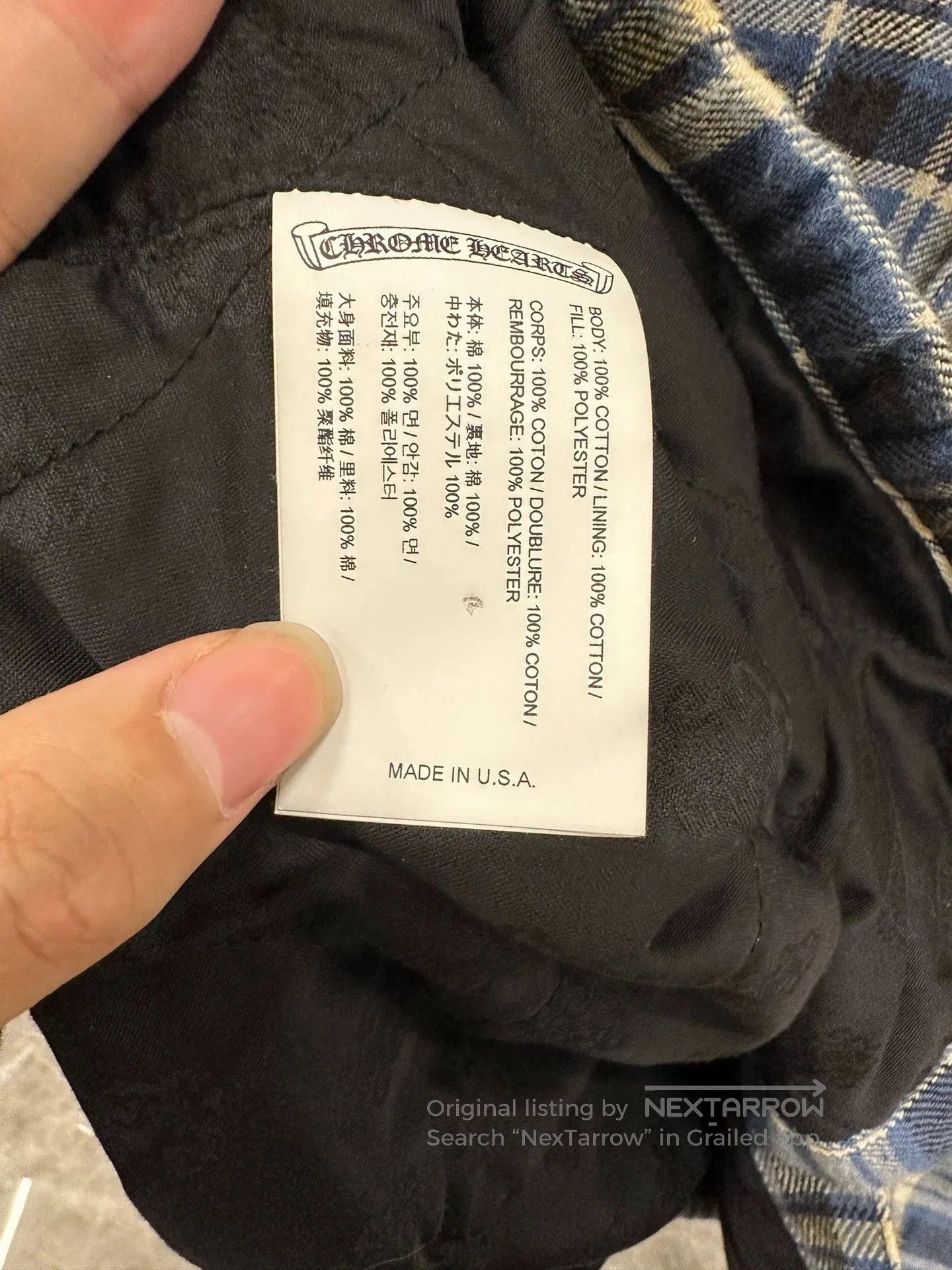 Chrome Hearts chrome hearts blue plaid jacket with yellow sleeves. Size US L / EU 52-54 / 3 - 5 Thumbnail