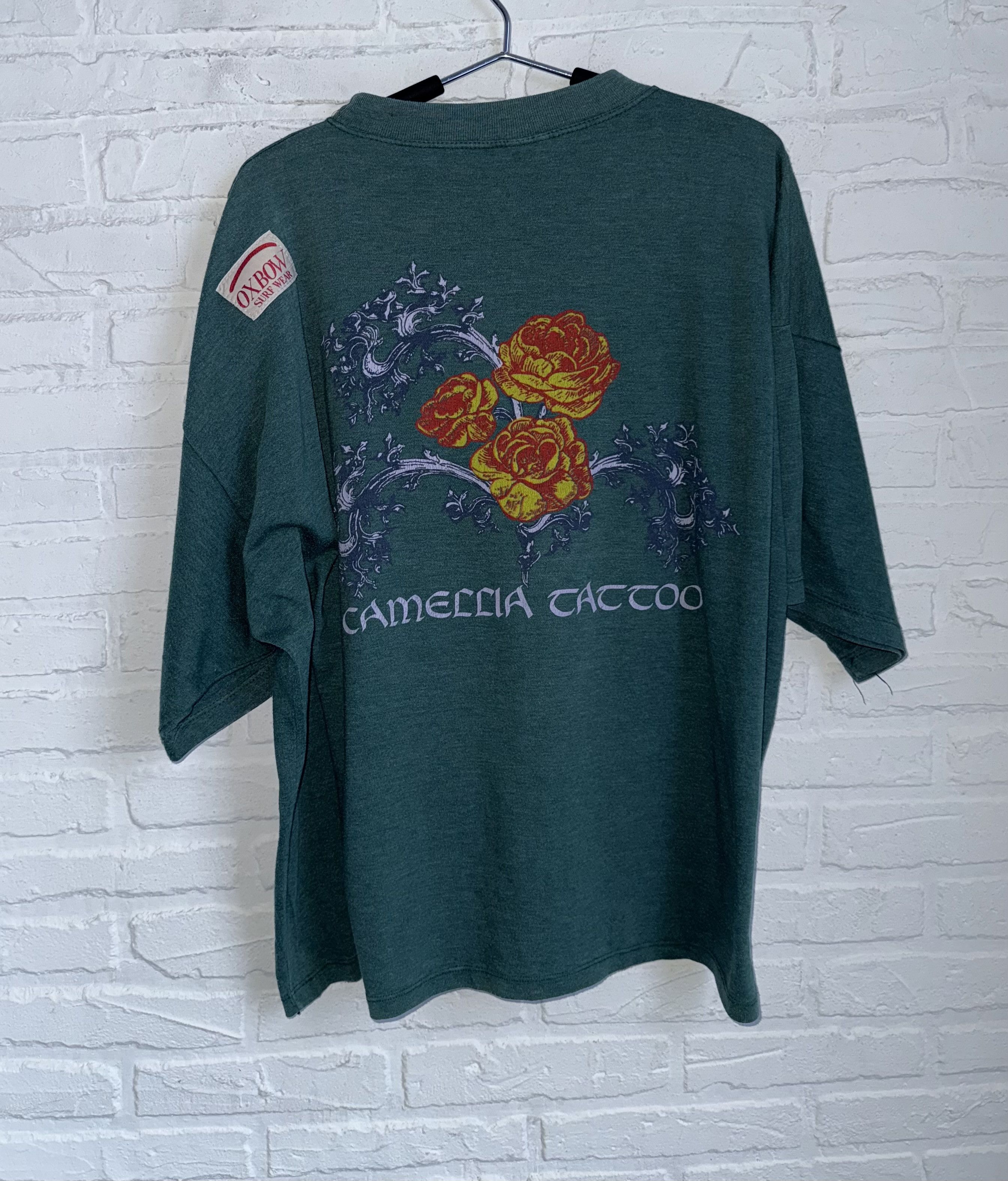 Oxbow Vintage 80s OXBOW Surf wear Camellia Tattoo t-shirt Size US L / EU 52-54 / 3 - 1 Thumbnail